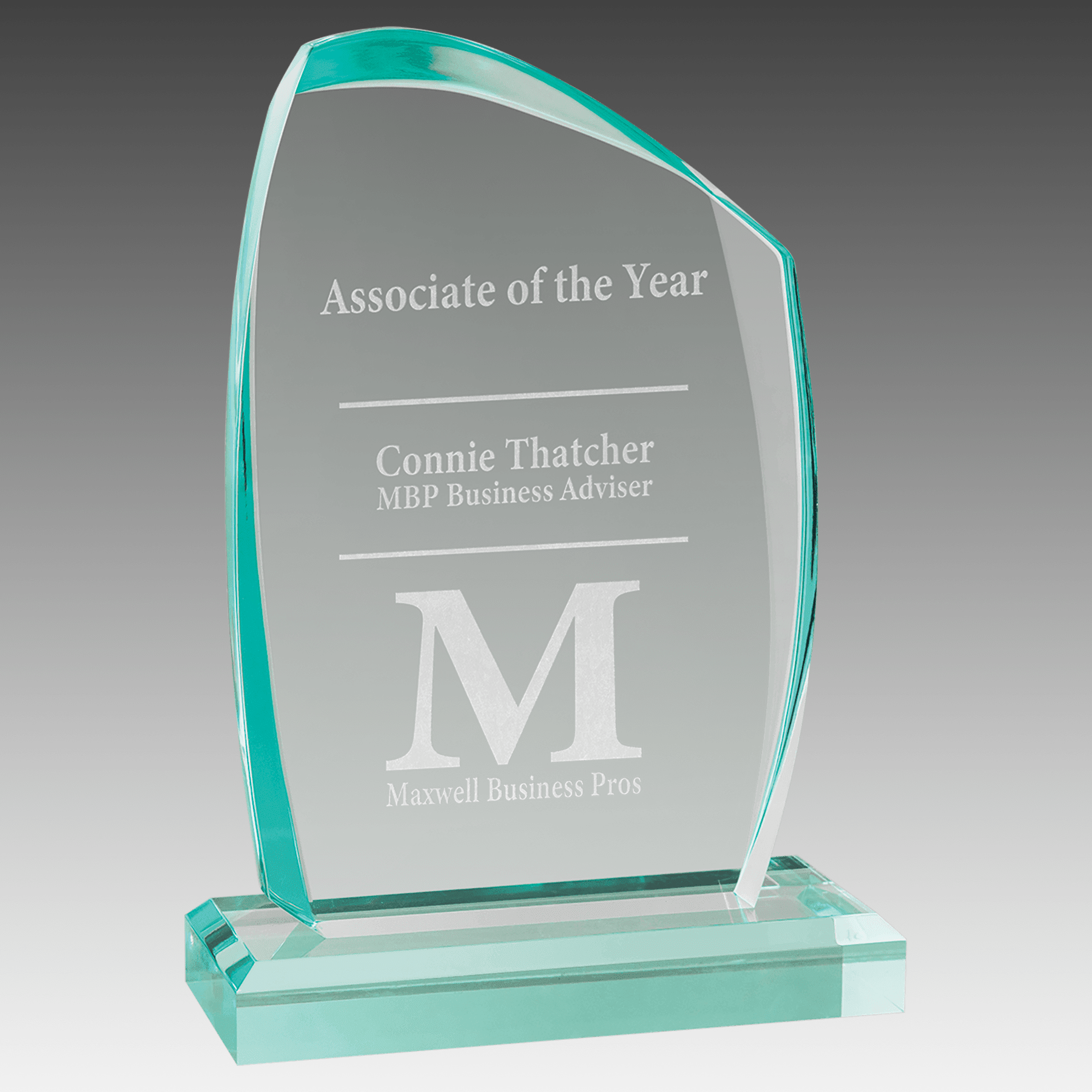 4.25" x 7.25" Tidal Series Jade Acrylic Award