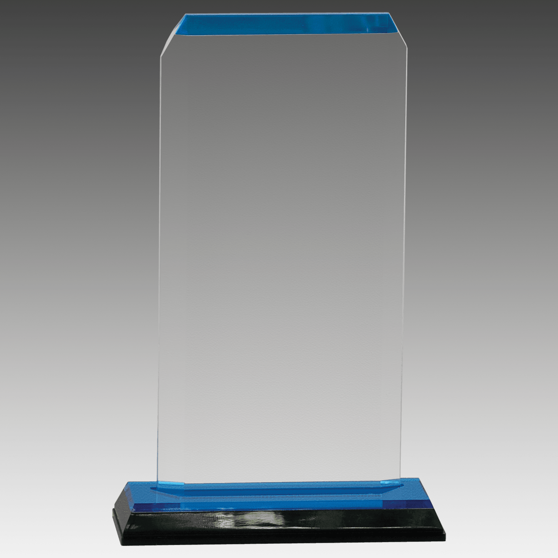 3.5" x 7.5" Blue Clipped Corner Impress Acrylic