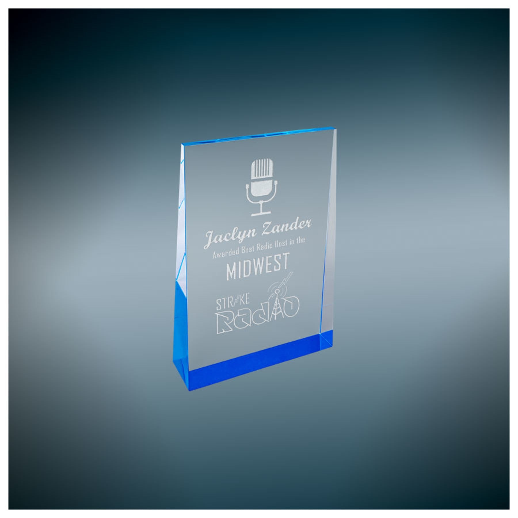 4" x 6" Blue Acrylic Wedge