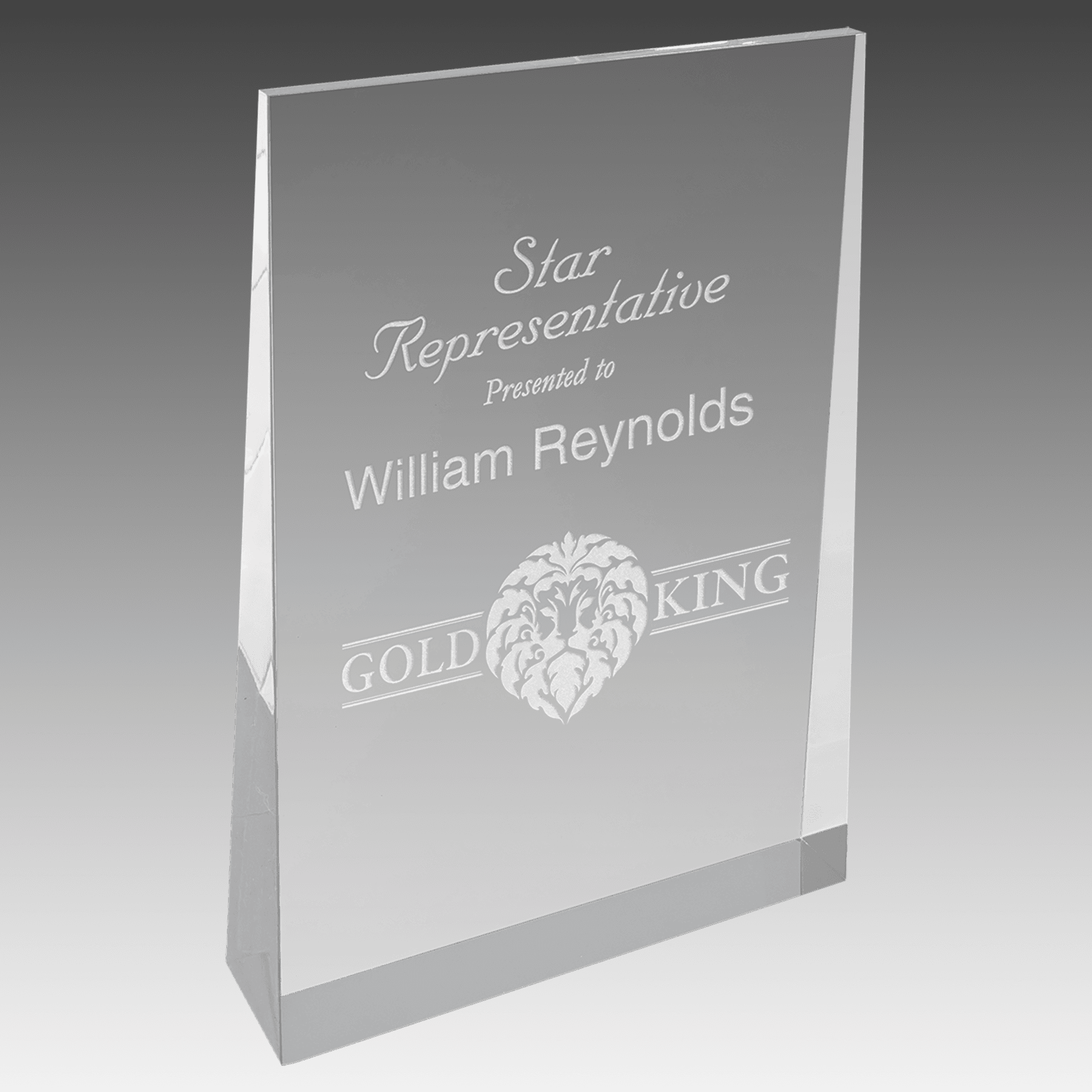 4.5" x 7" Silver Acrylic Wedge