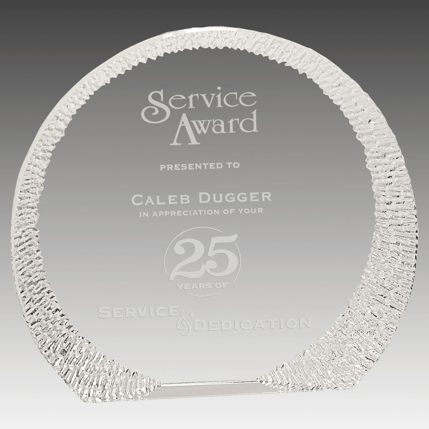 6.25" Rounded Crystal with Decorative Edge