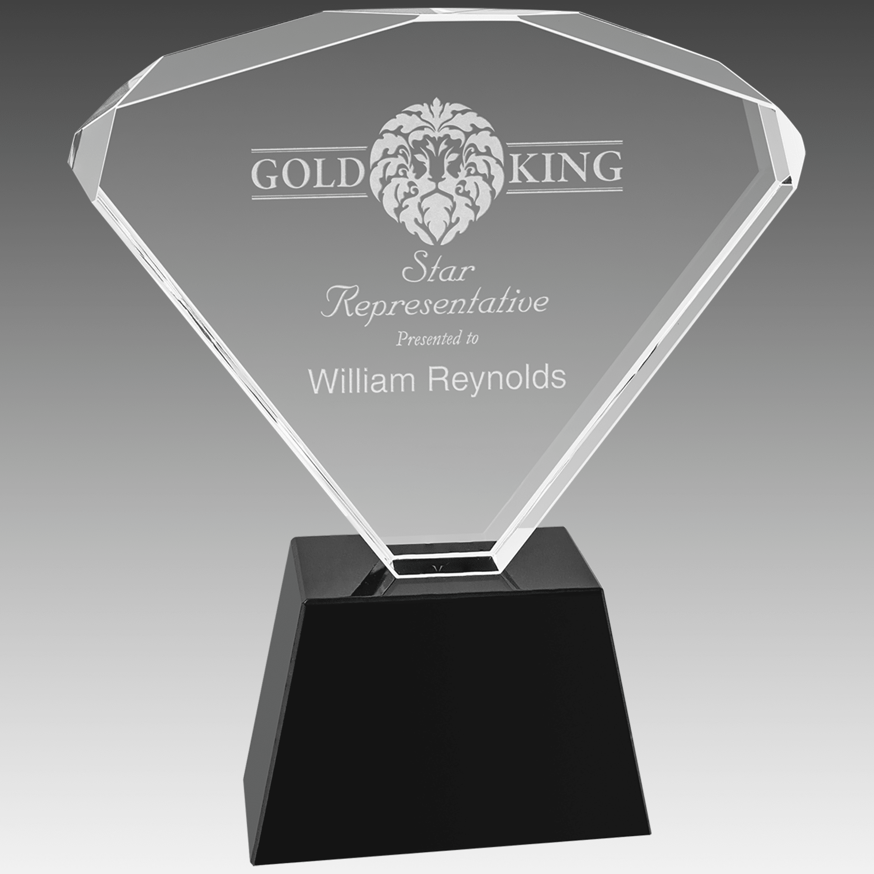 7.25" Crystal Fan with Black Base