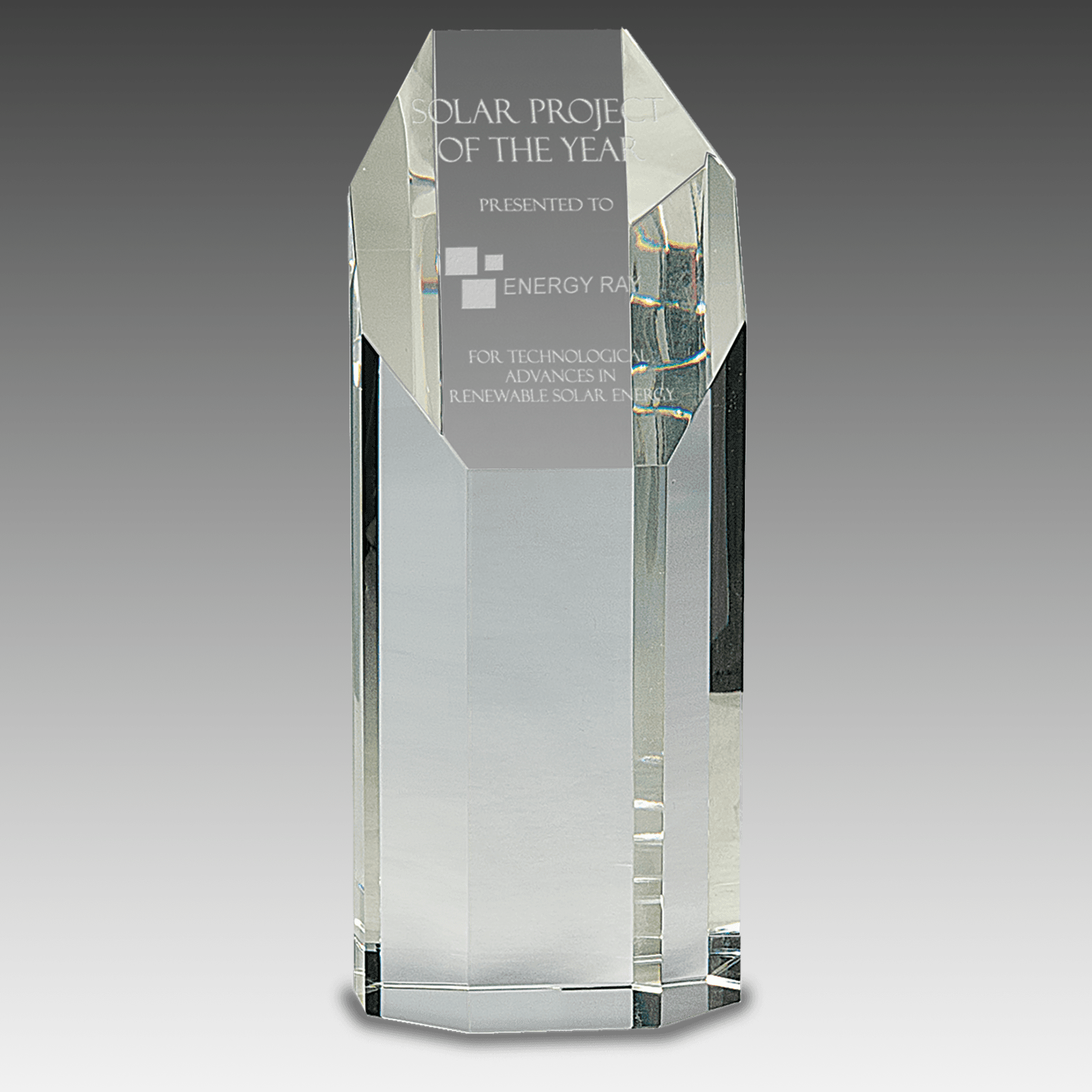 8" Clear Crystal Octagon Tower