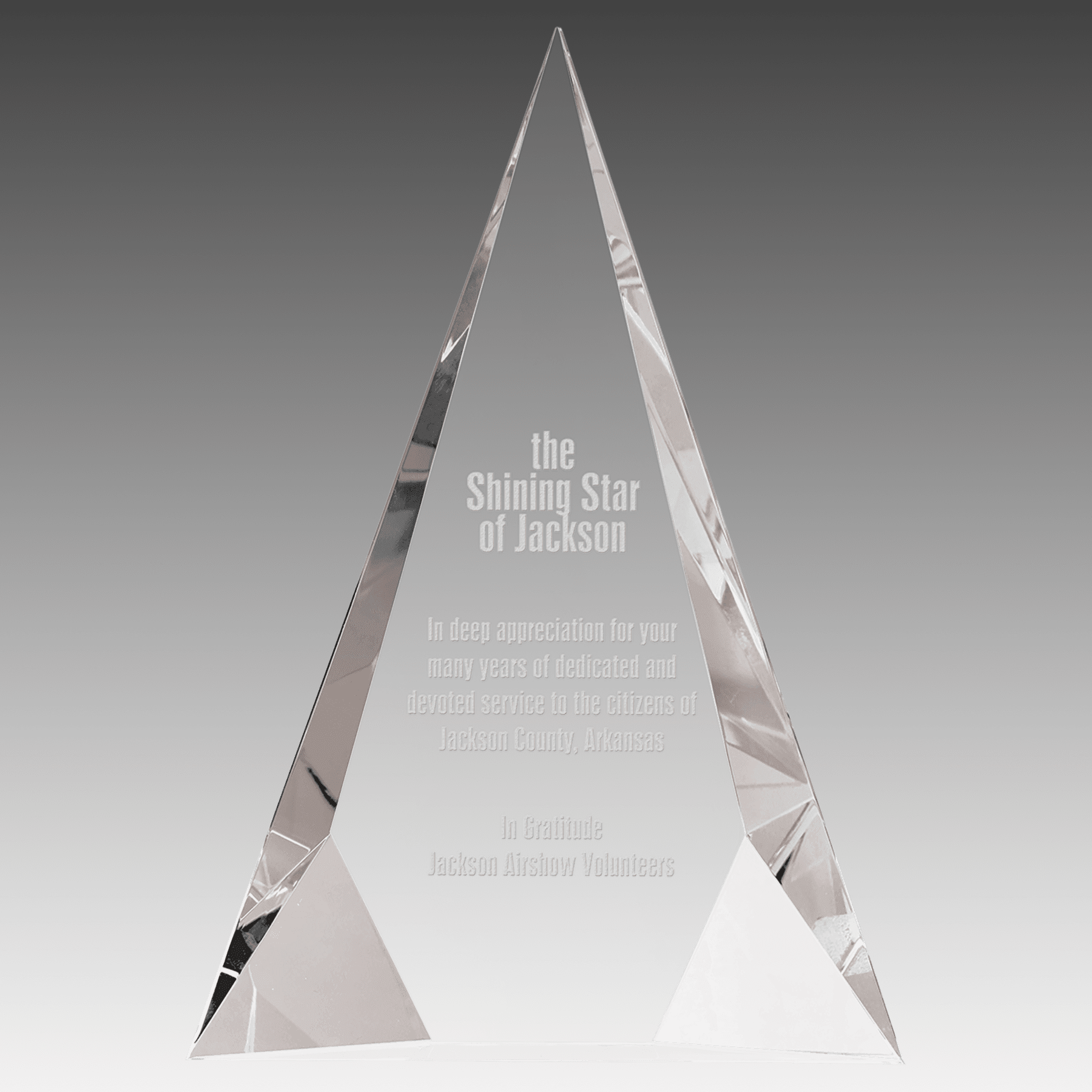 6" x 8" Crystal Facet Triangle