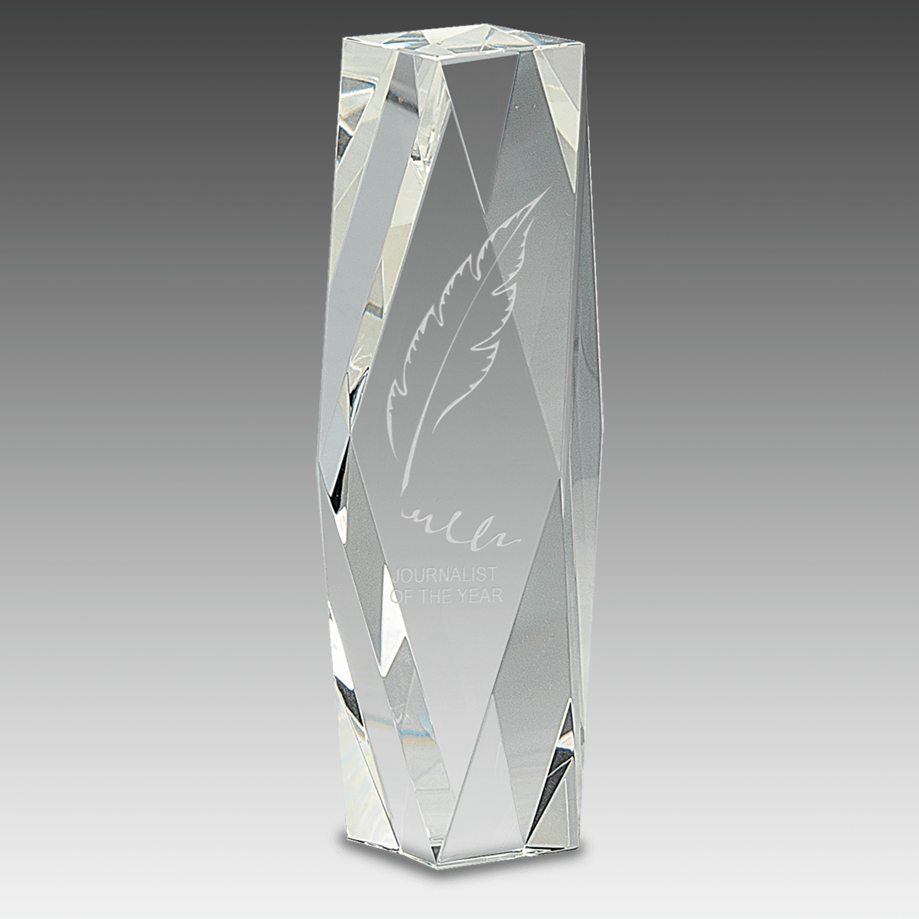 8" Clear Crystal Facet Tower