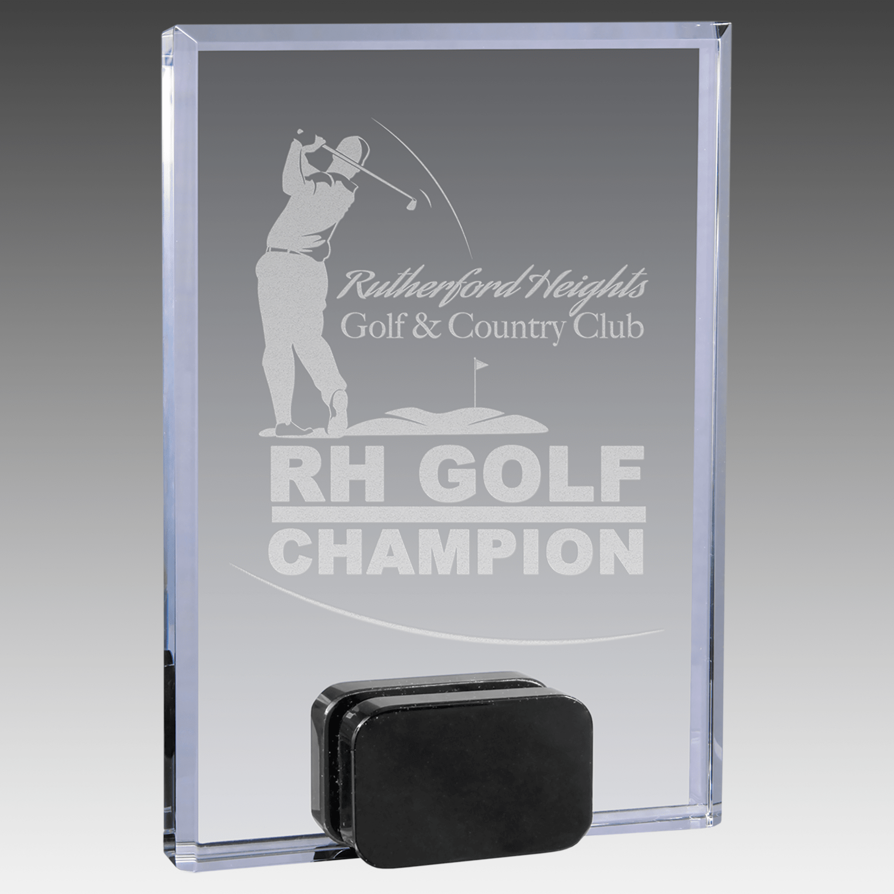 5" x 7" Crystal Rectangle with Black Crystal Base