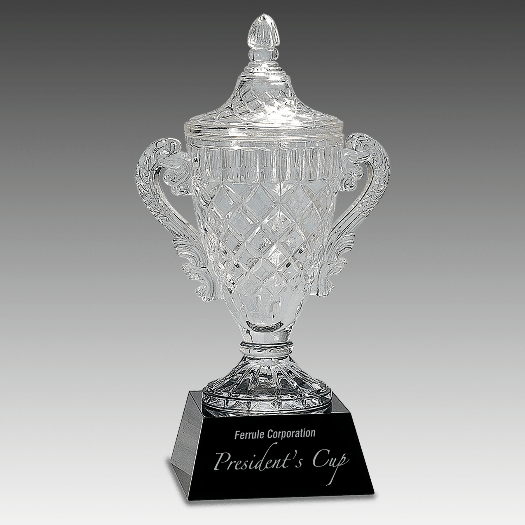 14" Crystal Cup on Black Pedestal Base