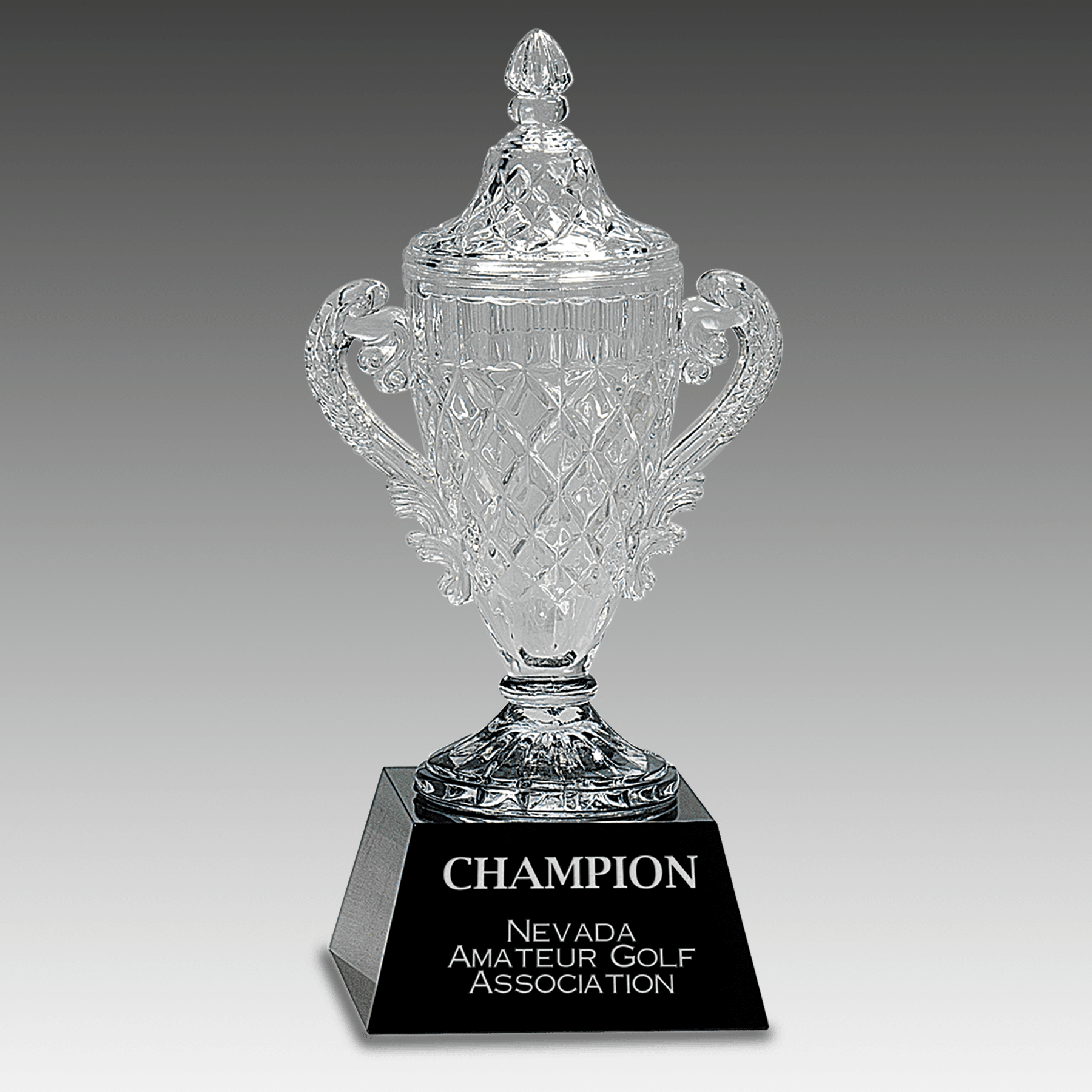 10.75" Crystal Cup on Black Pedestal Base