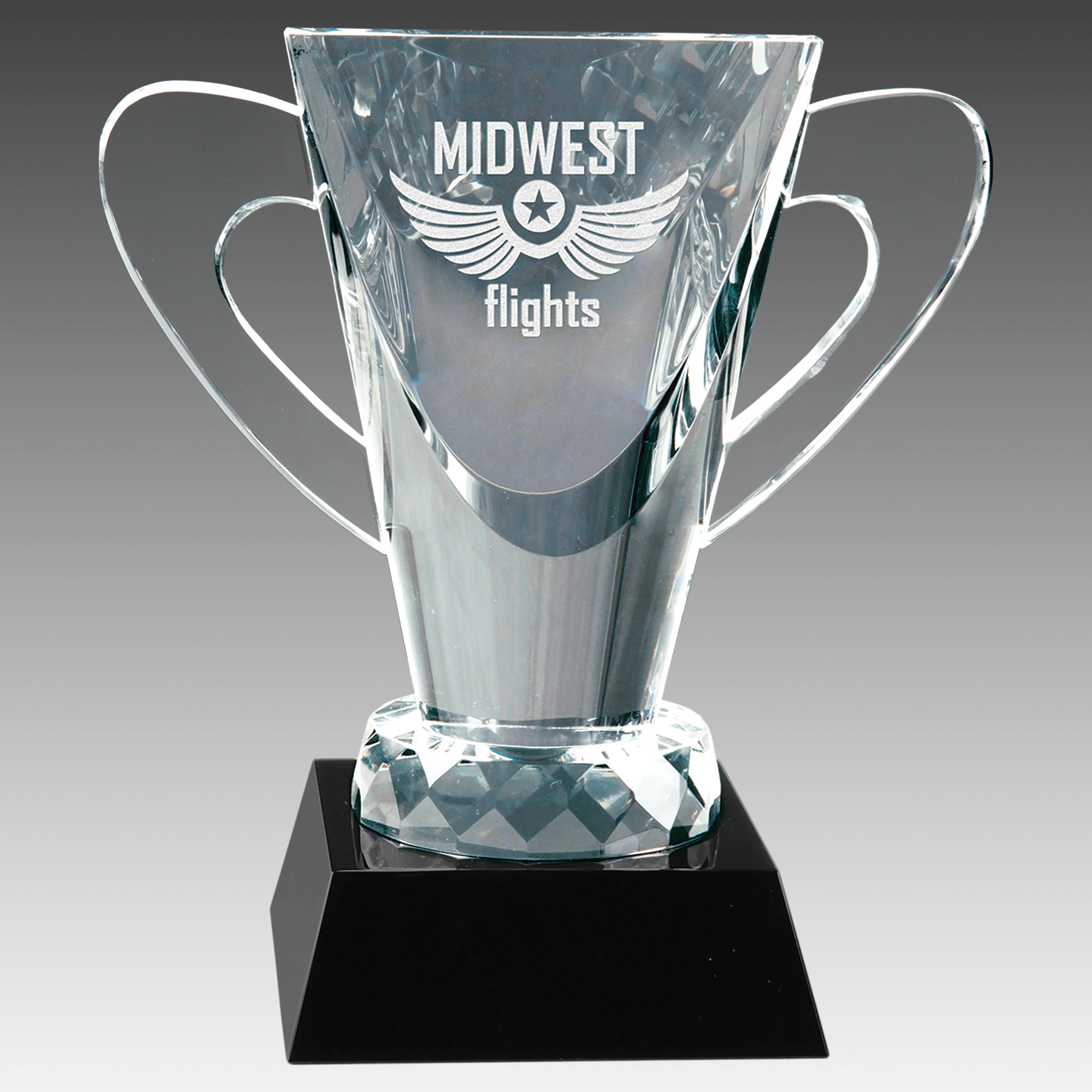 6.5" Crystal Cup on Black Pedestal Base