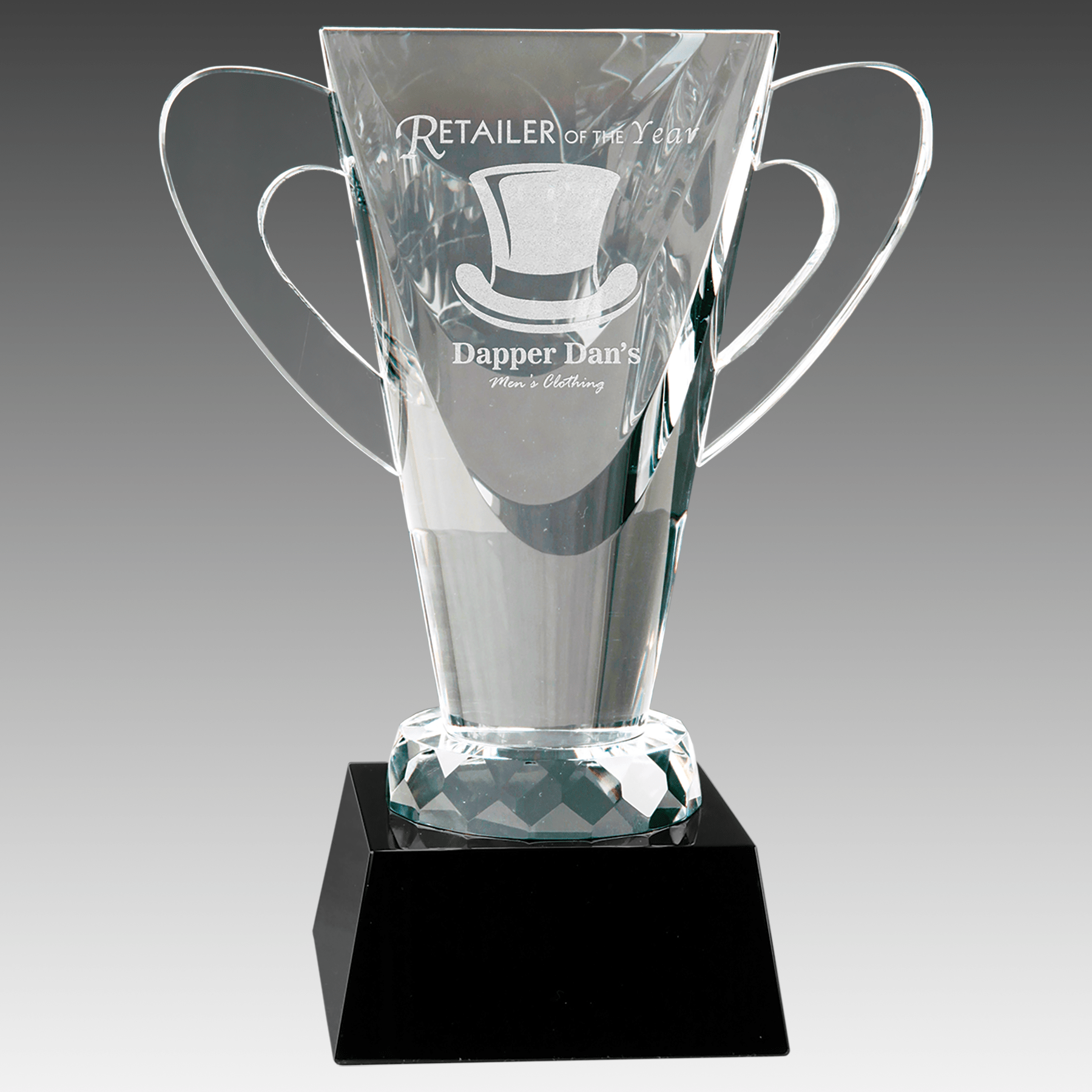 7.75" Crystal Cup on Black Pedestal Base