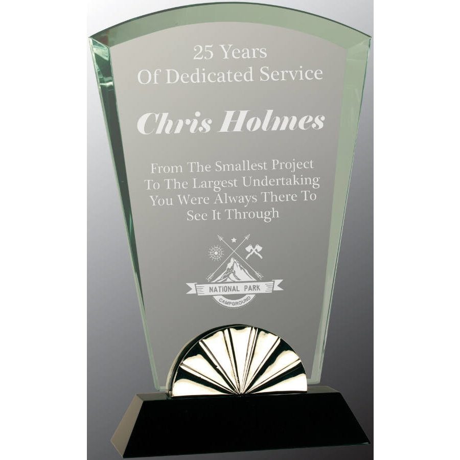 9.75" Fan Horizon Glass with Black Base