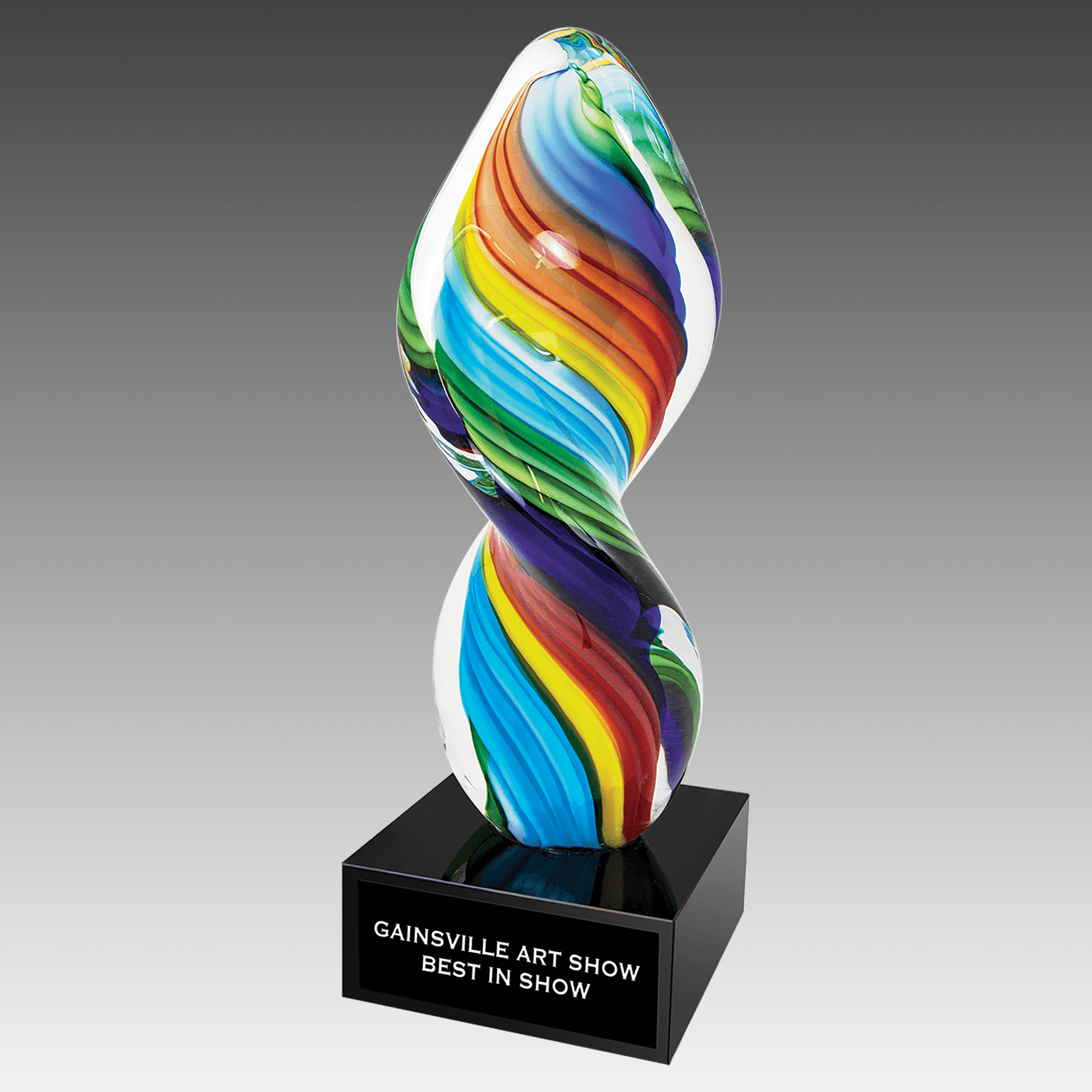 10.5" Rainbow Twist Art Glass
