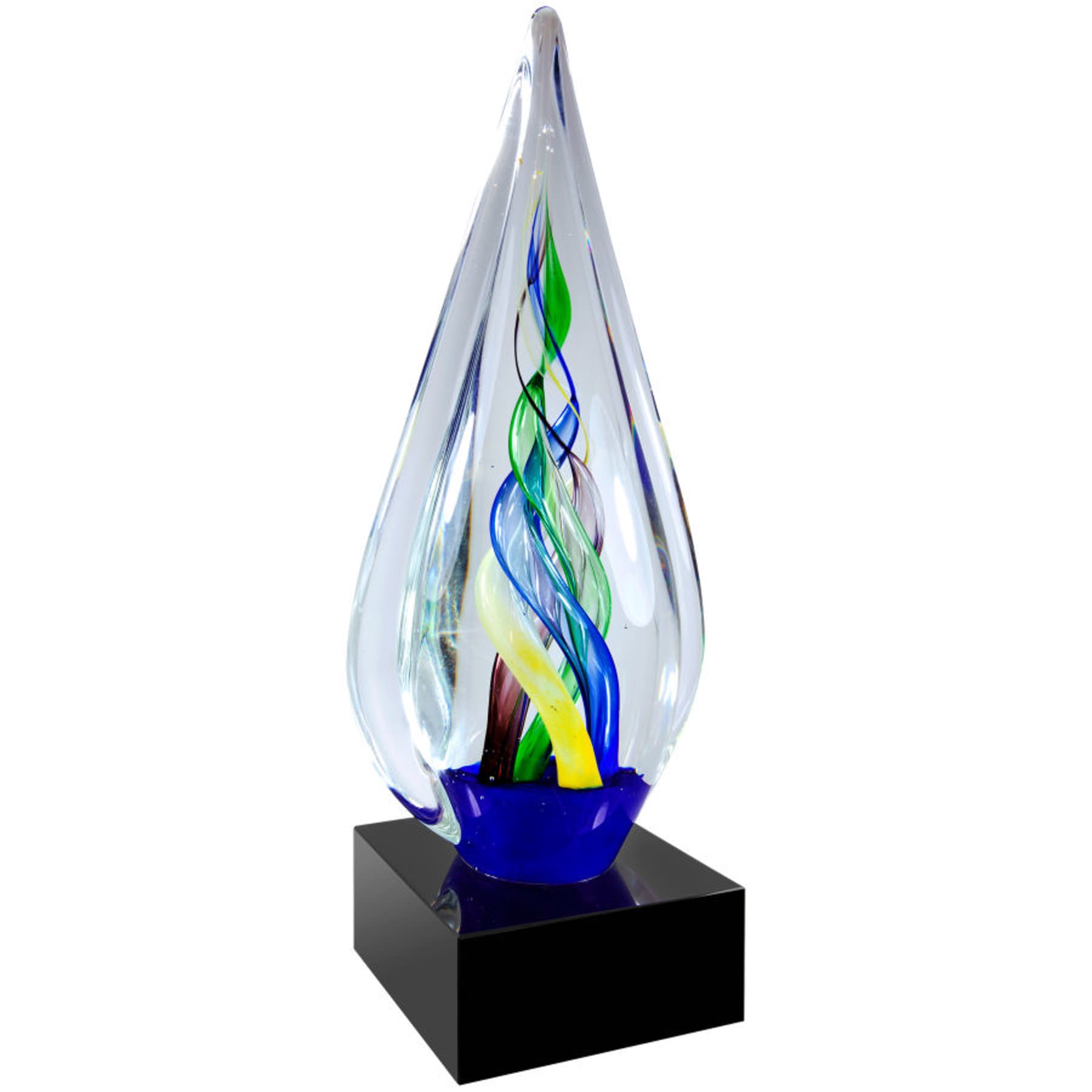 10.75" Infinity Twist Glass with Black Base