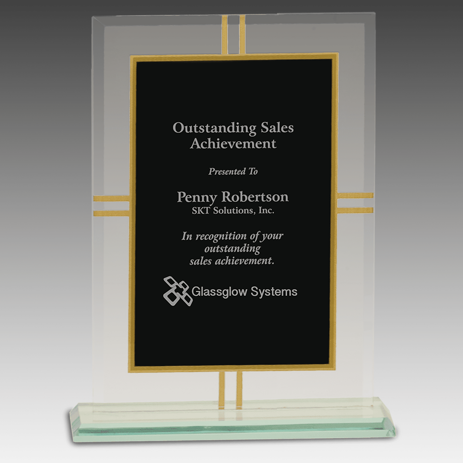 8.5" Contemporary Glass 4-Point Award