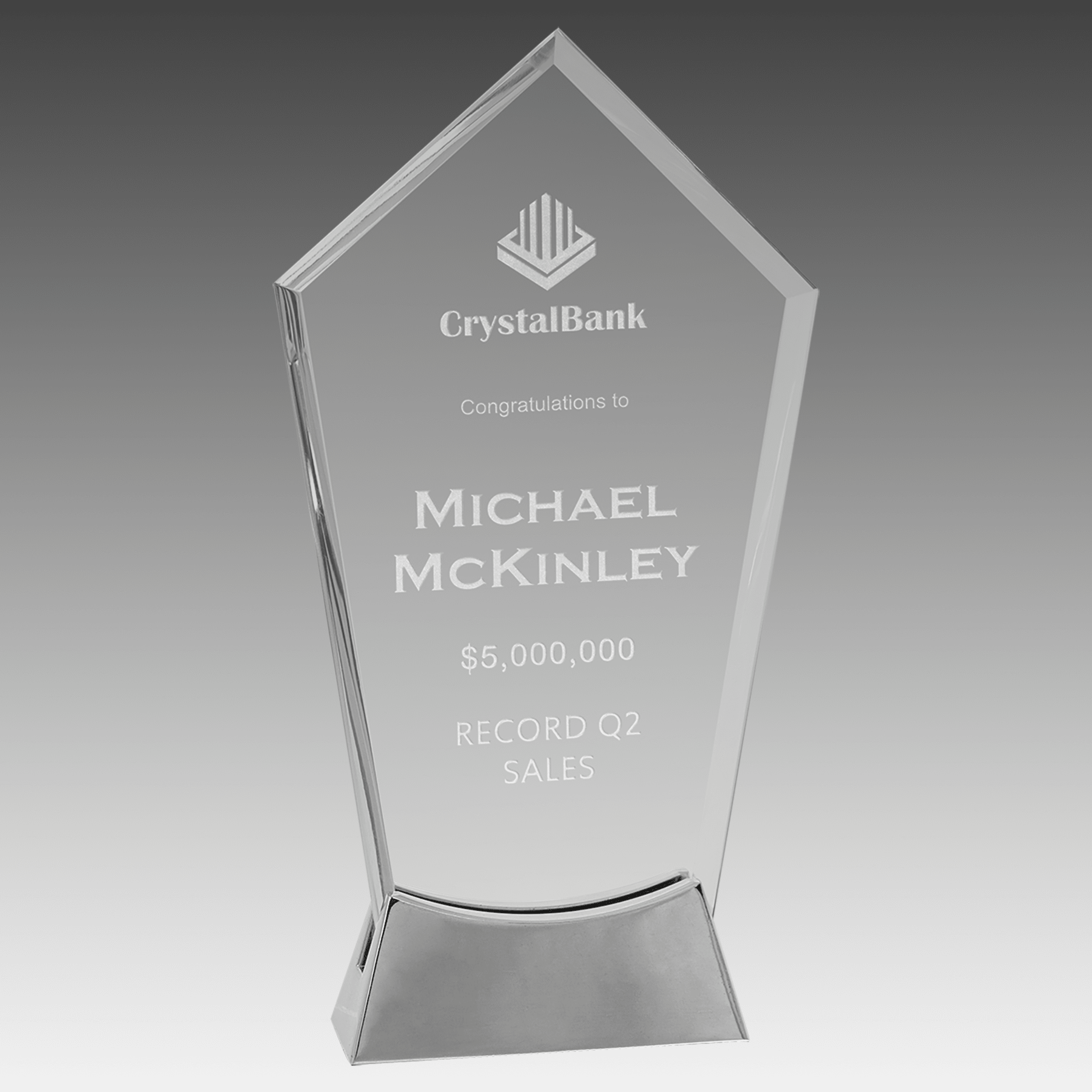 9.25" Peak Platinum Glass with Full Metal Base