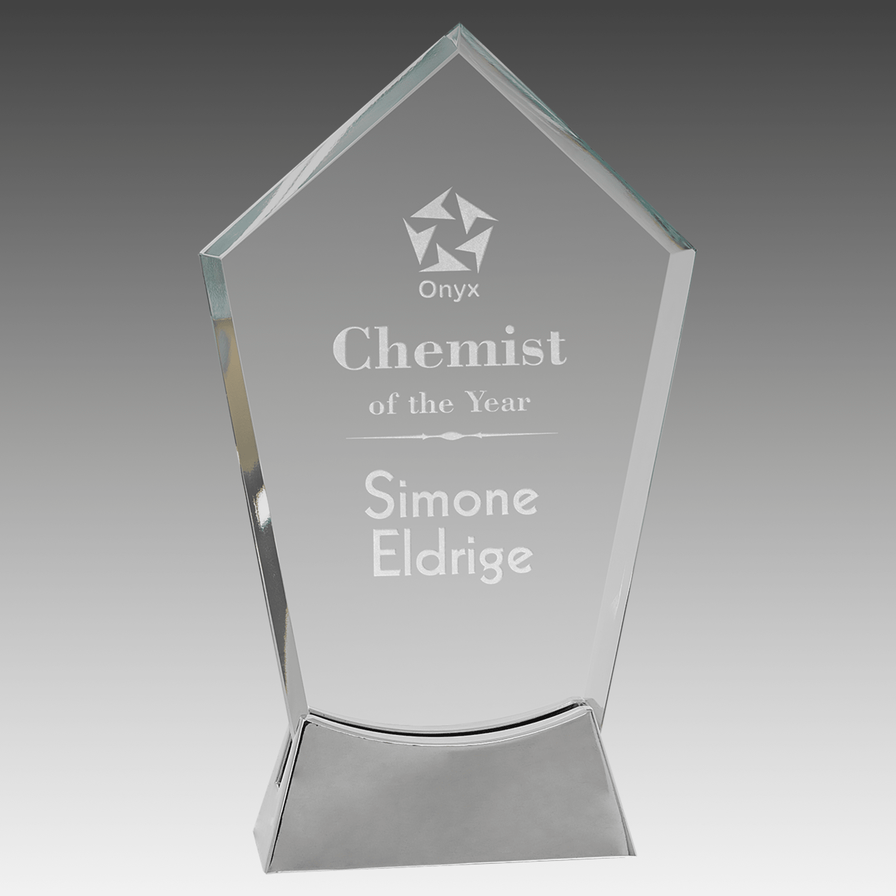 8.5" Peak Platinum Glass with Full Metal Base