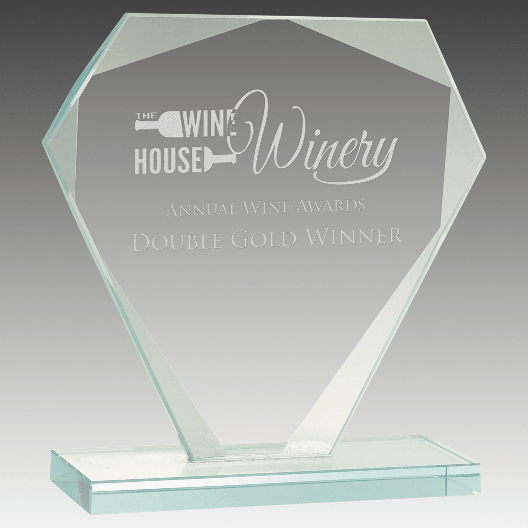 6.25" Cut Diamond Jade Glass Award