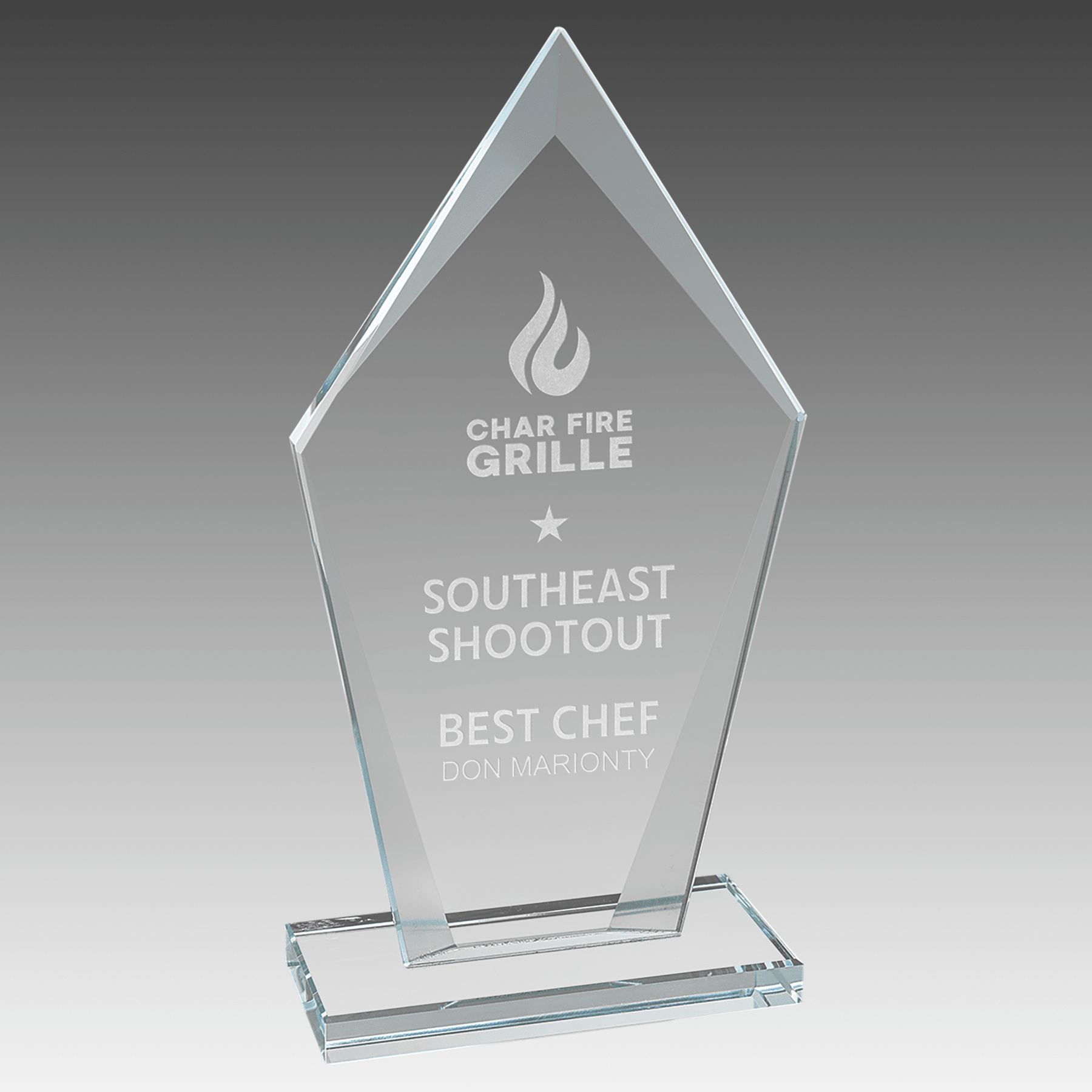7.5" Diamond Clear Glass Award