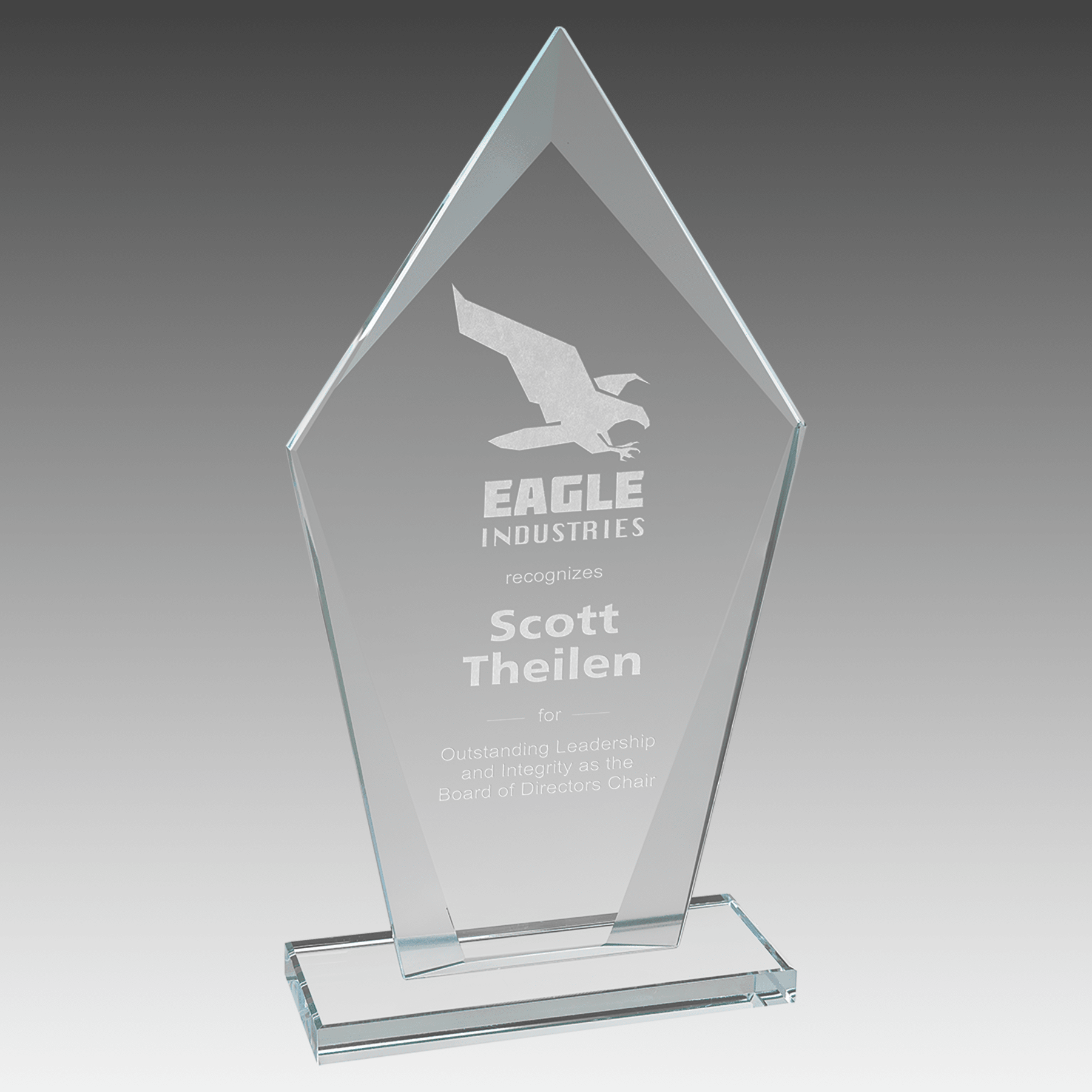 8.5" Diamond Clear Glass Award