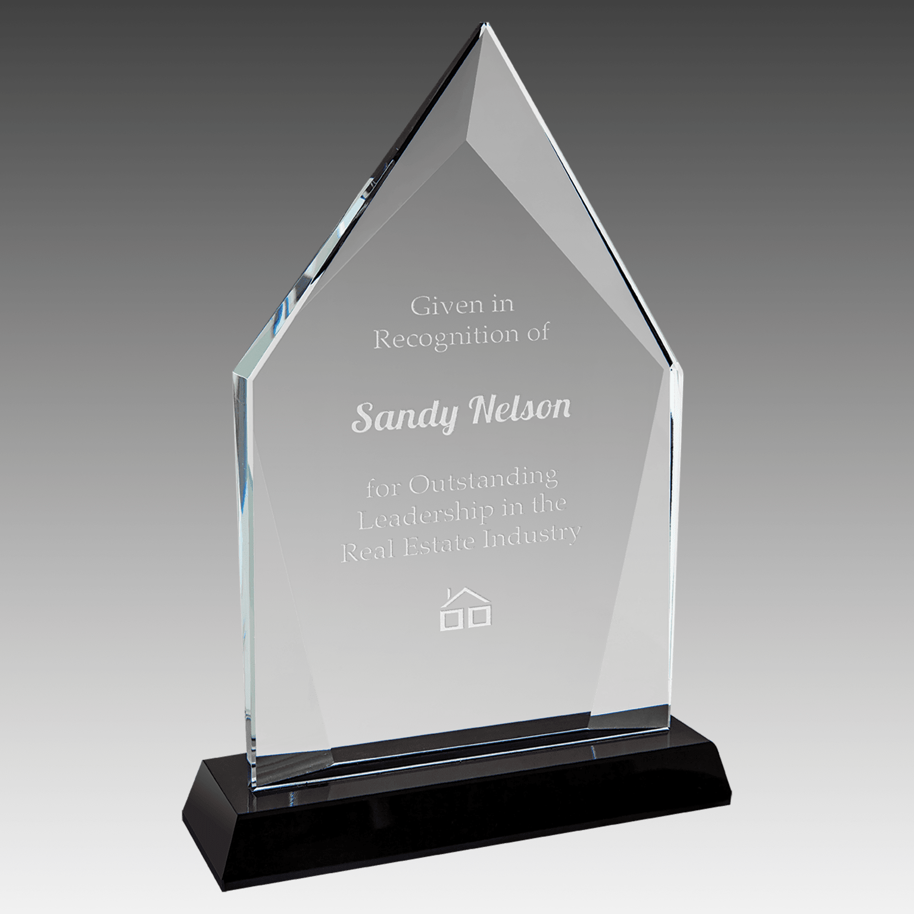 8.5" Diamond Halo Glass with Black Base