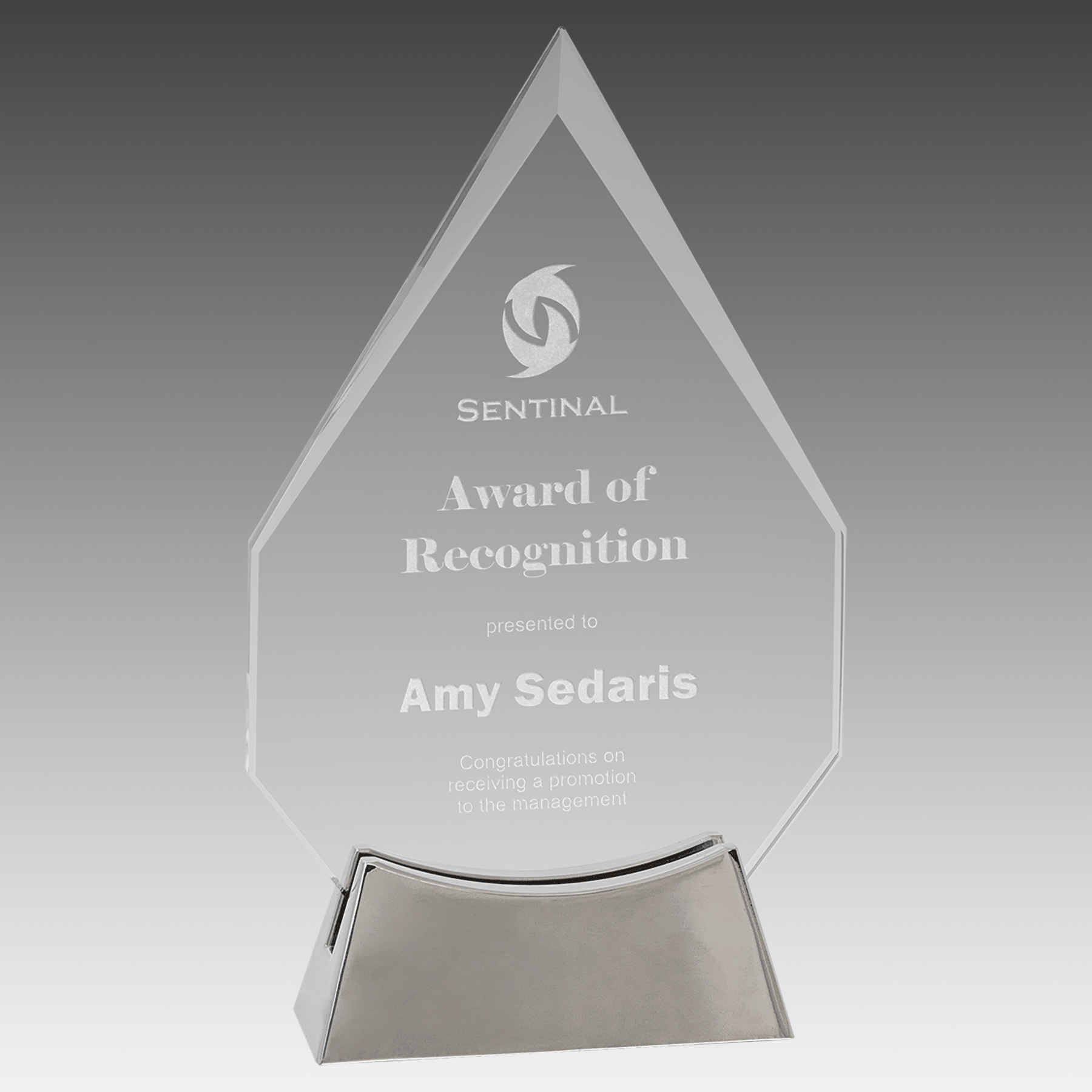 7.75" Diamond Platinum Glass with Full Metal Base