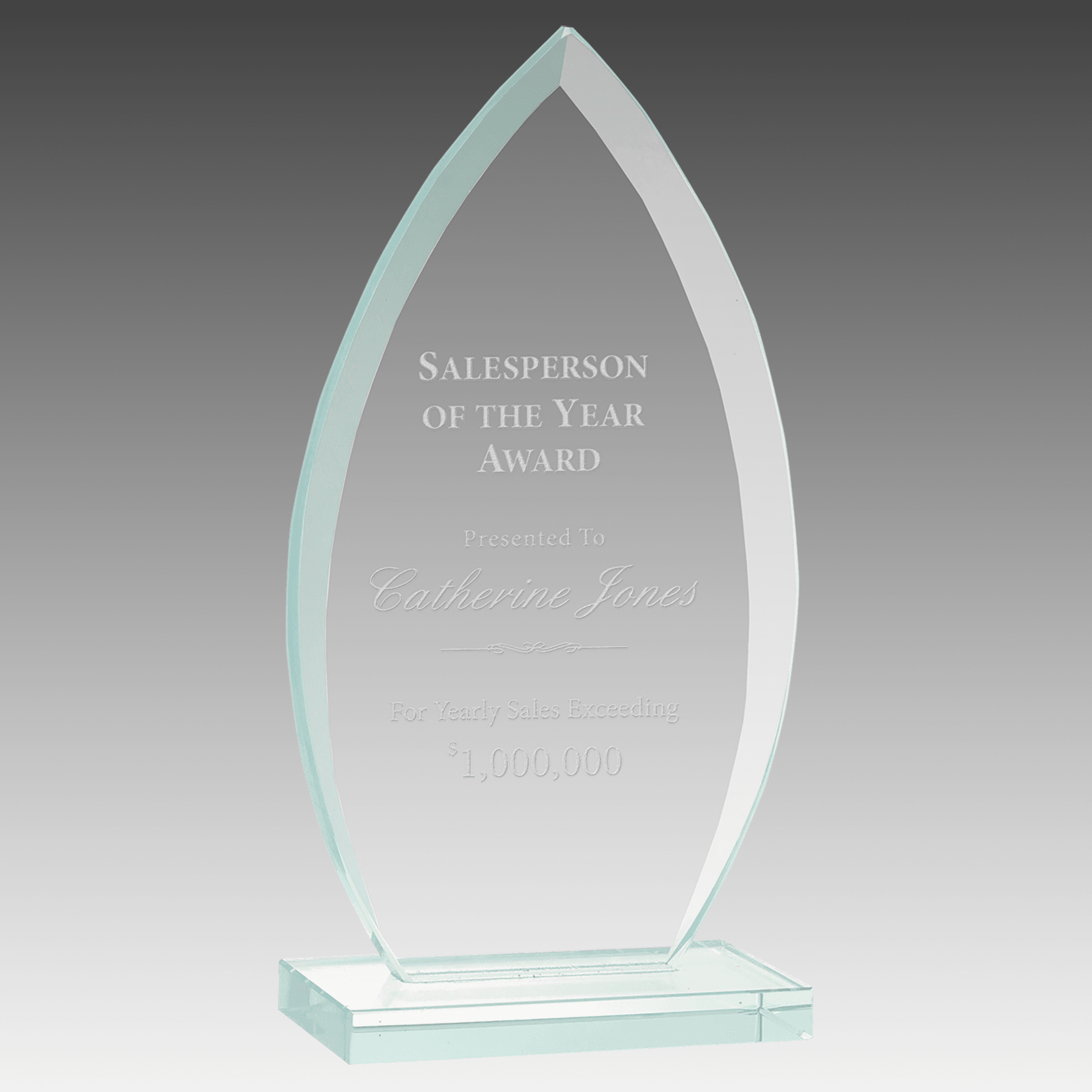 7.75" Oval Jade Glass Award