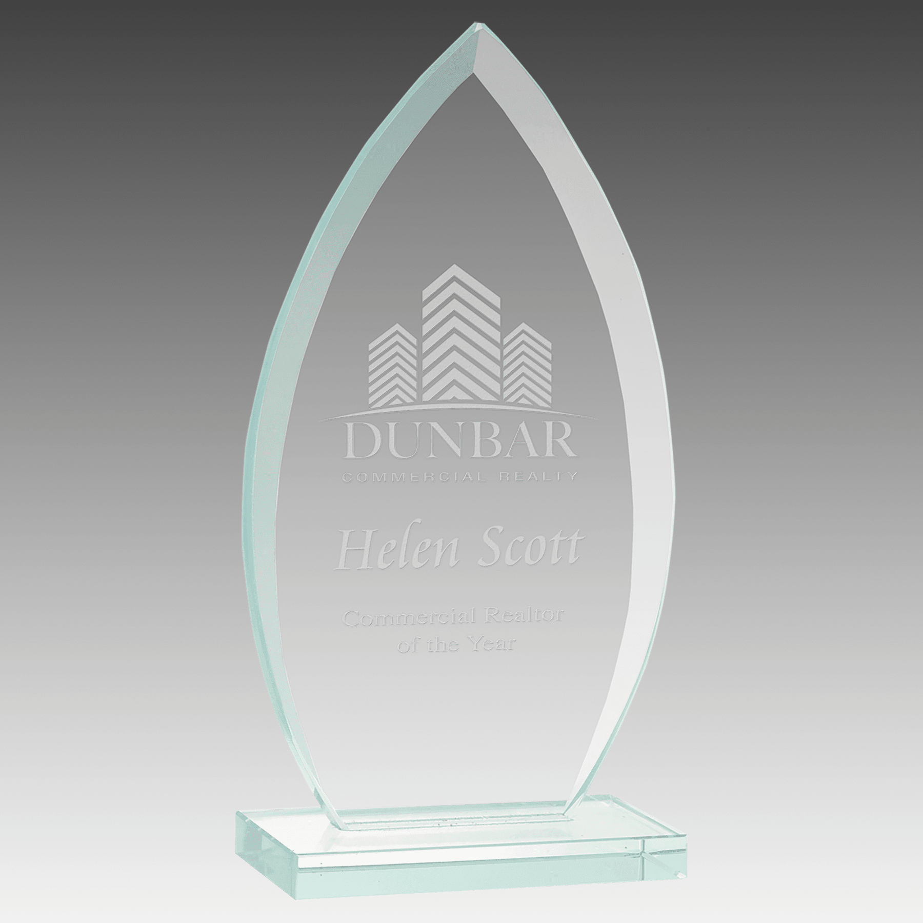 8.75" Oval Jade Glass Award