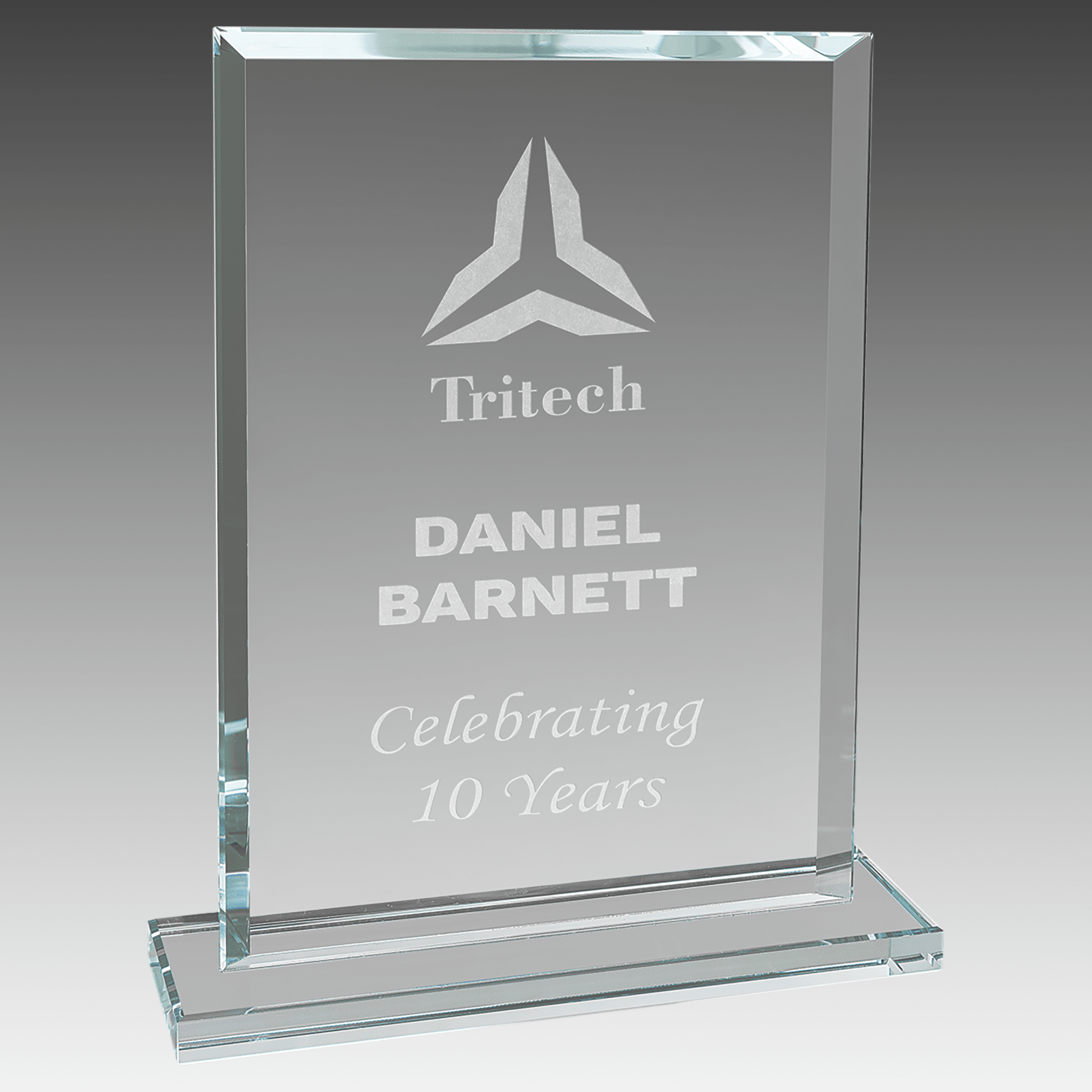 7.75" Rectangle Clear Glass Award