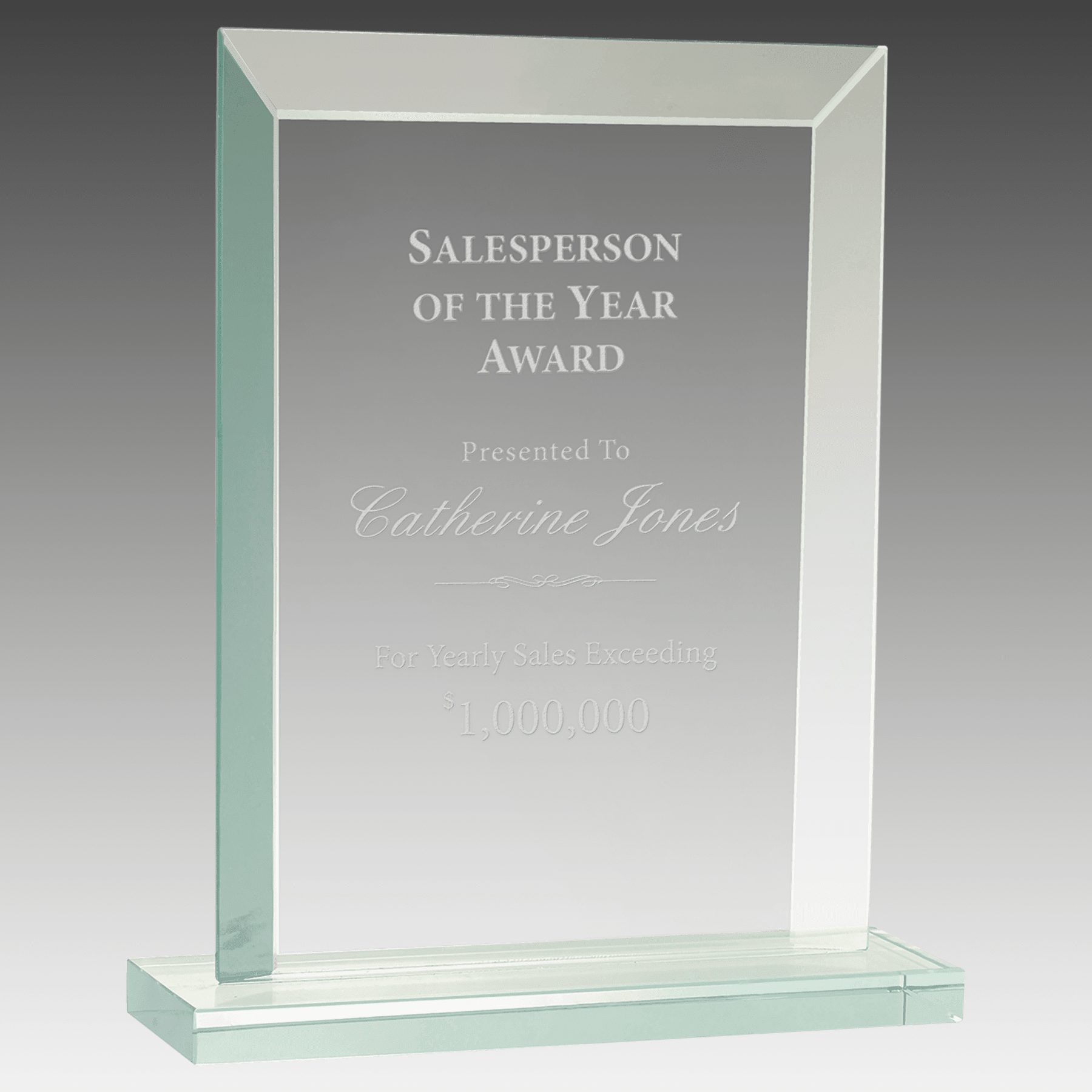 8.5" Rectangle Jade Glass Award