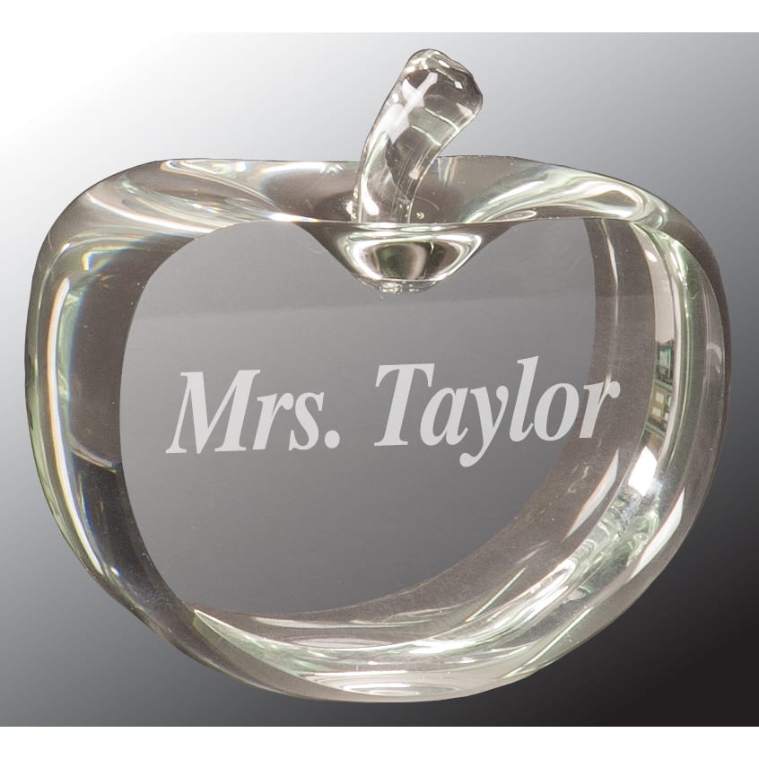3.5" x 3.75" Flat Crystal Apple