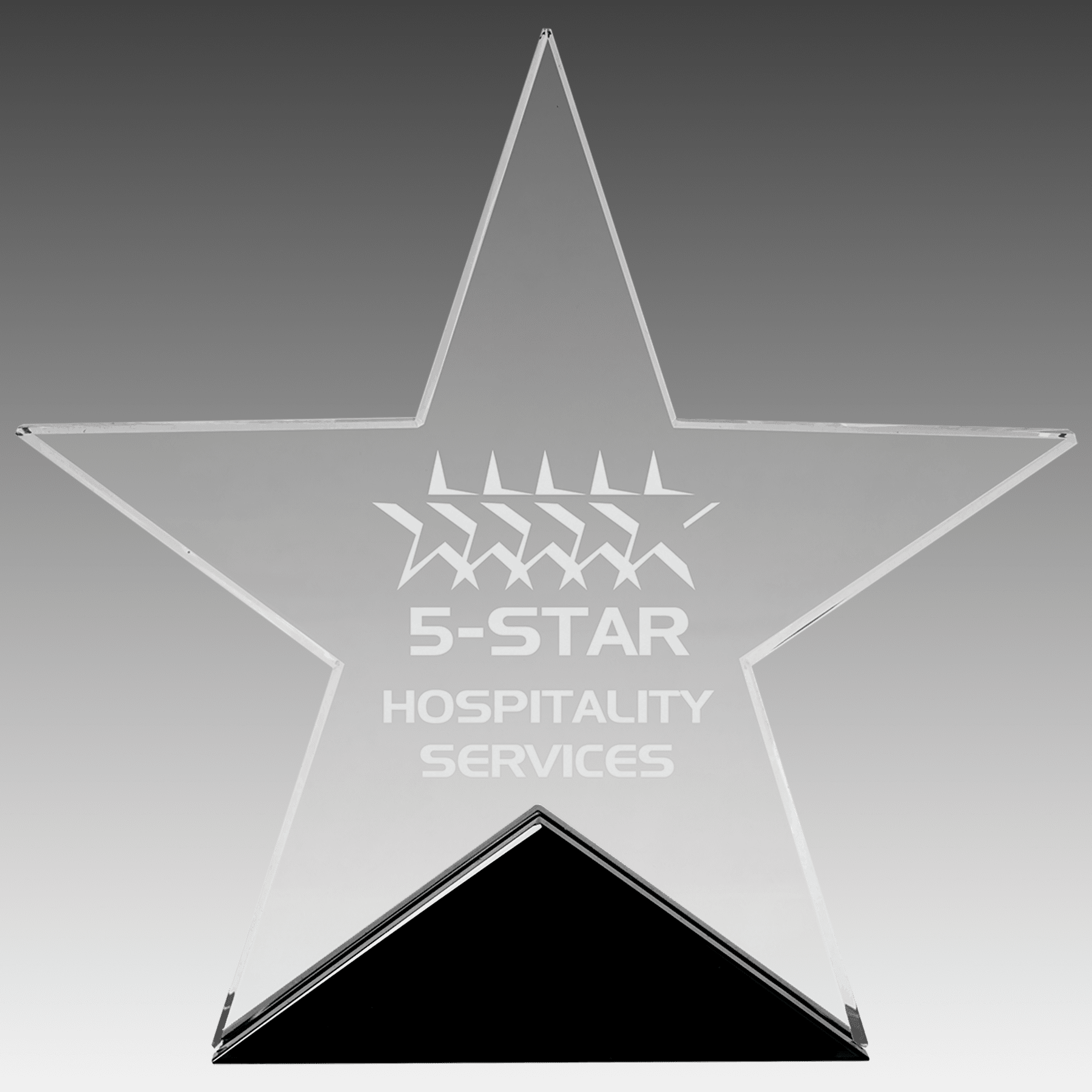 6.75" x 6.5" Clear Glass Star on Black Base