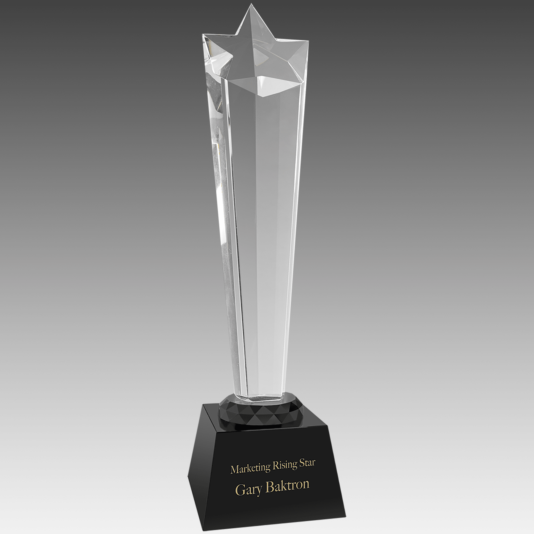 11.75" Crystal Rising Star with Black Base