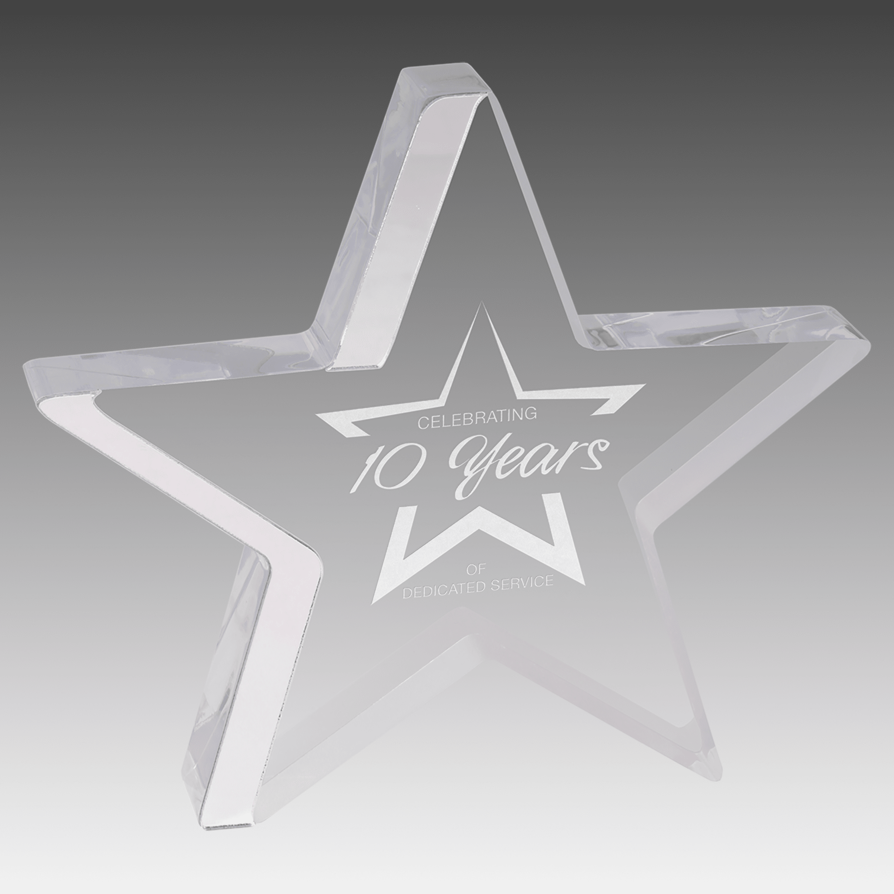 6.75" x 6" Star Acrylic with Silver Edge