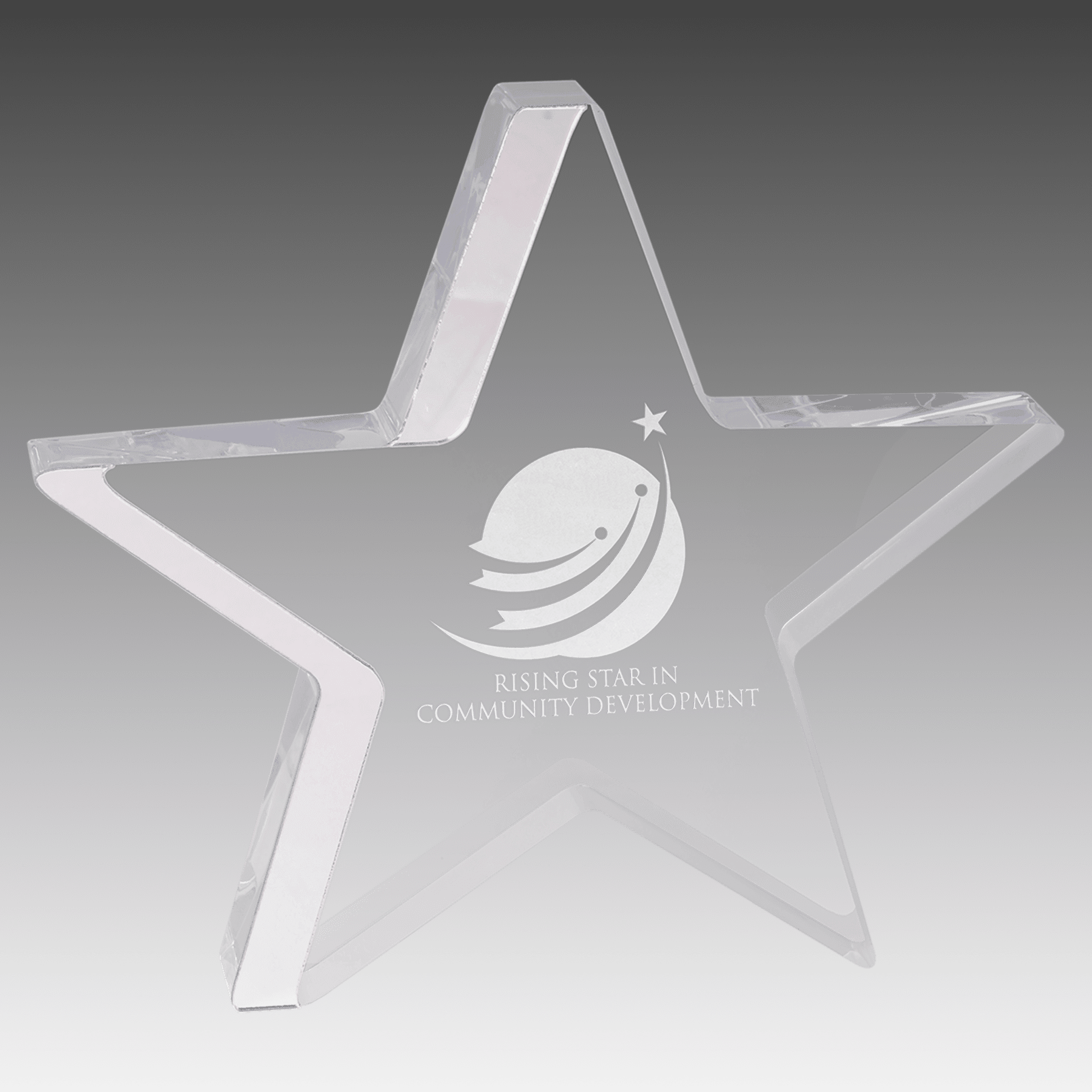 7.75" x 7" Star Acrylic with Silver Edge