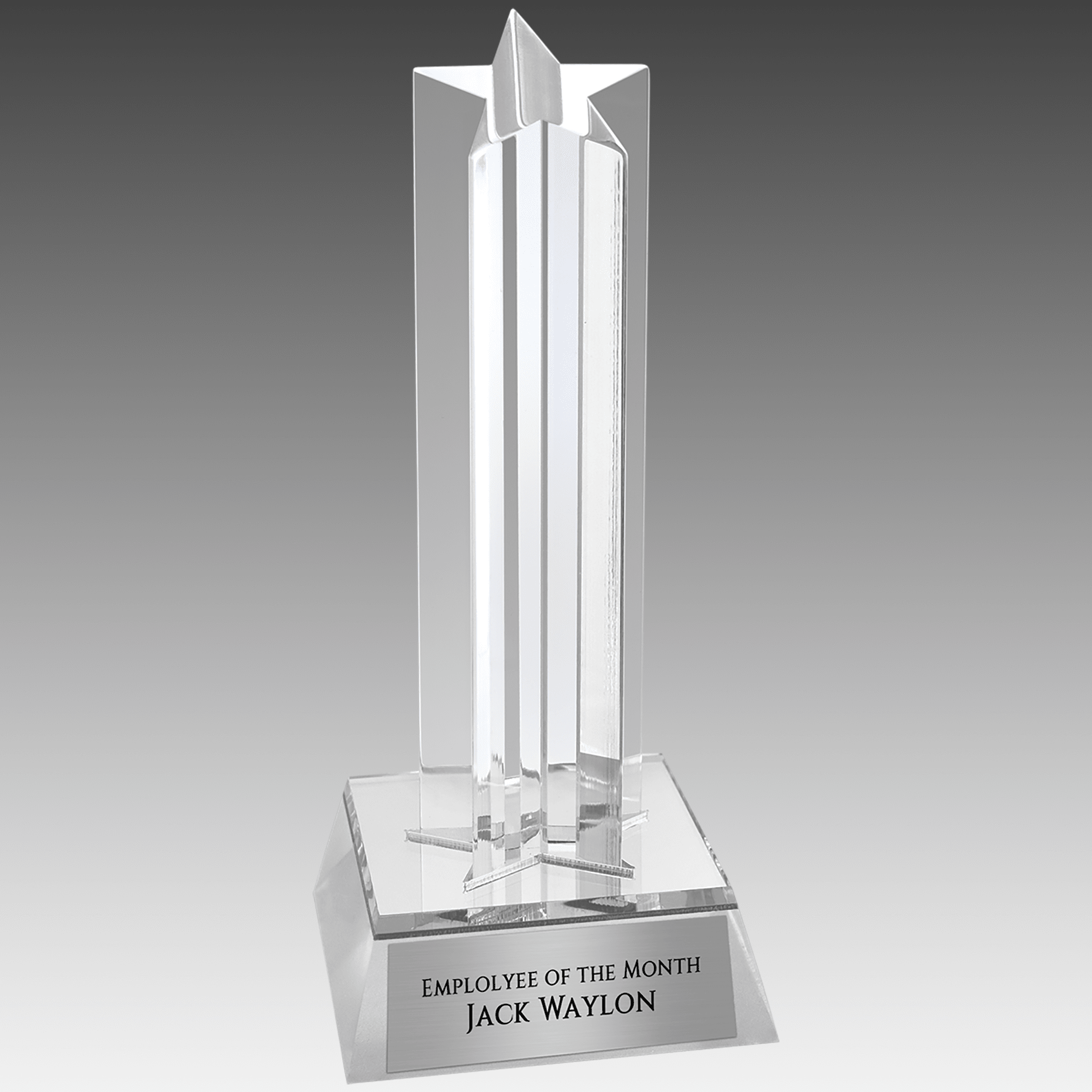 6.75" Silver Star Column Acrylic with Silver Base