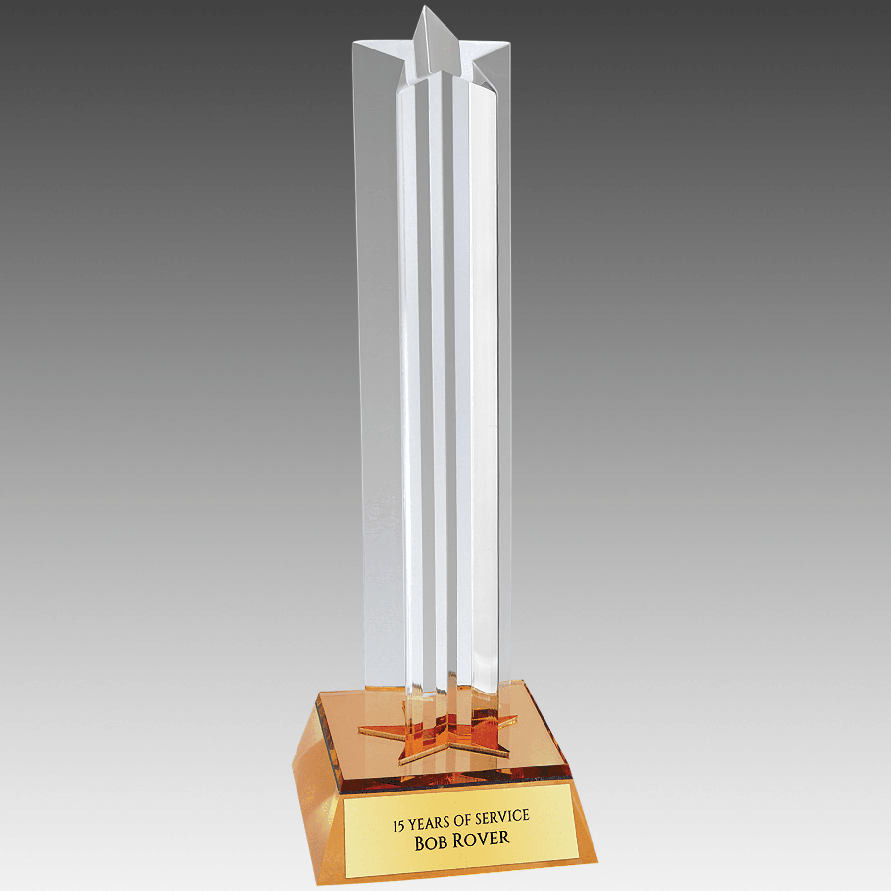 8.5" Gold Star Column Acrylic with Gold Base