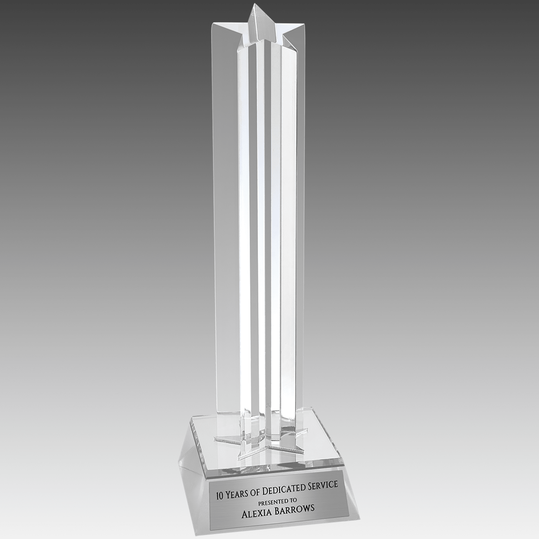 8.5" Silver Star Column Acrylic with Silver Base
