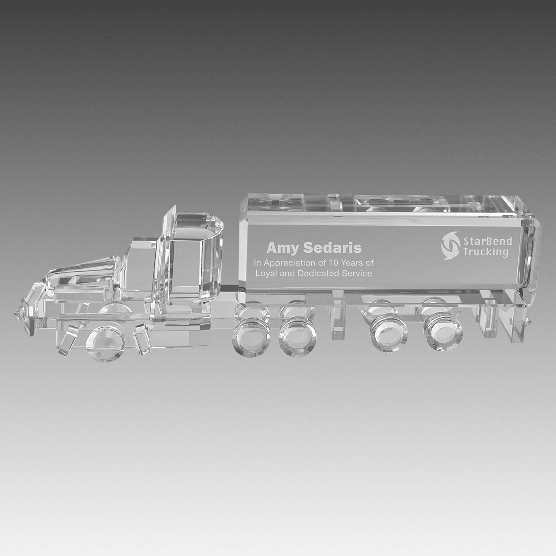 7" x 2.25" Crystal Semi Truck