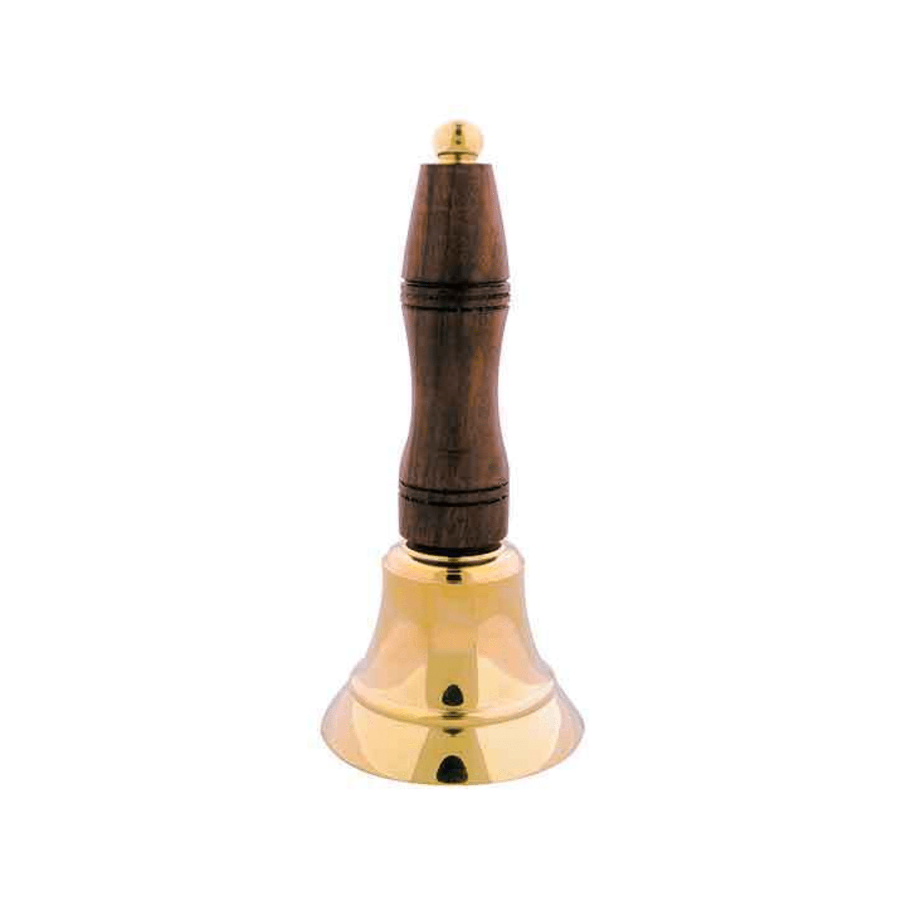 5.5" Brass School Bell with Wooden Handle