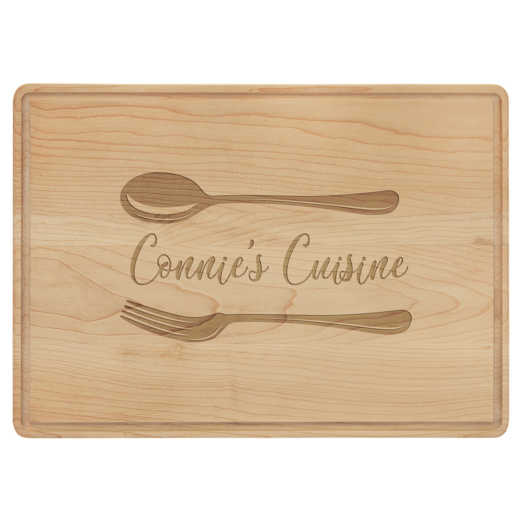 13.75" x 9.75" Maple Cutting Board with Drip Ring