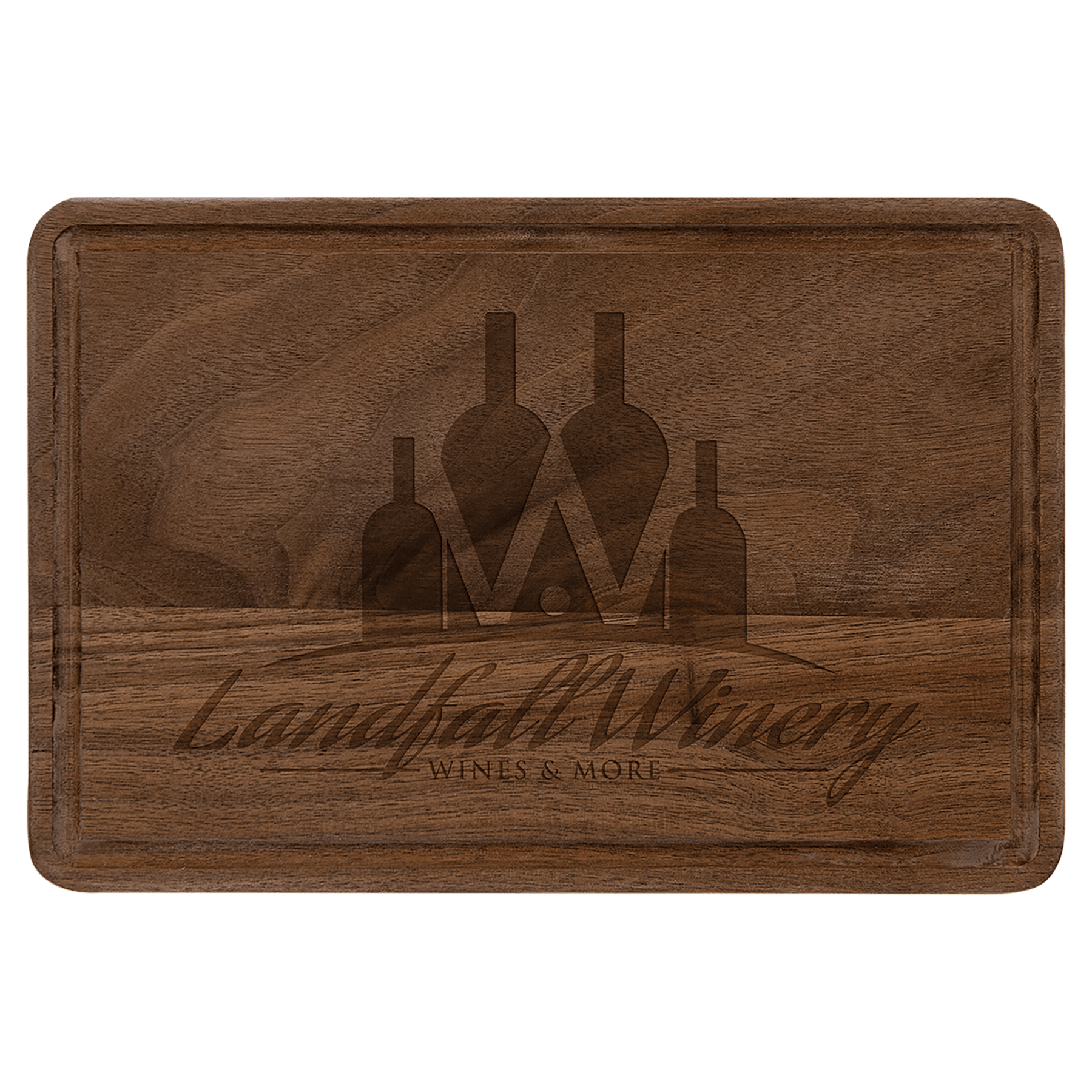 9" x 6" Walnut Cutting Board with Drip Ring