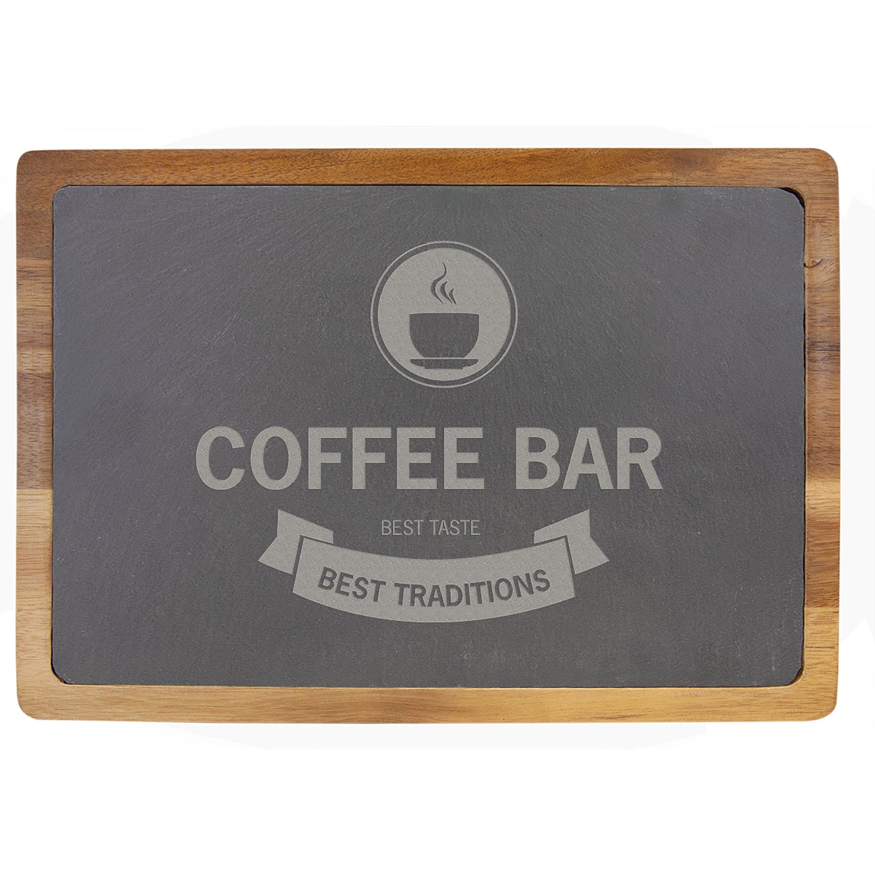 13" x 9" Acacia Wood/Slate Cutting Board