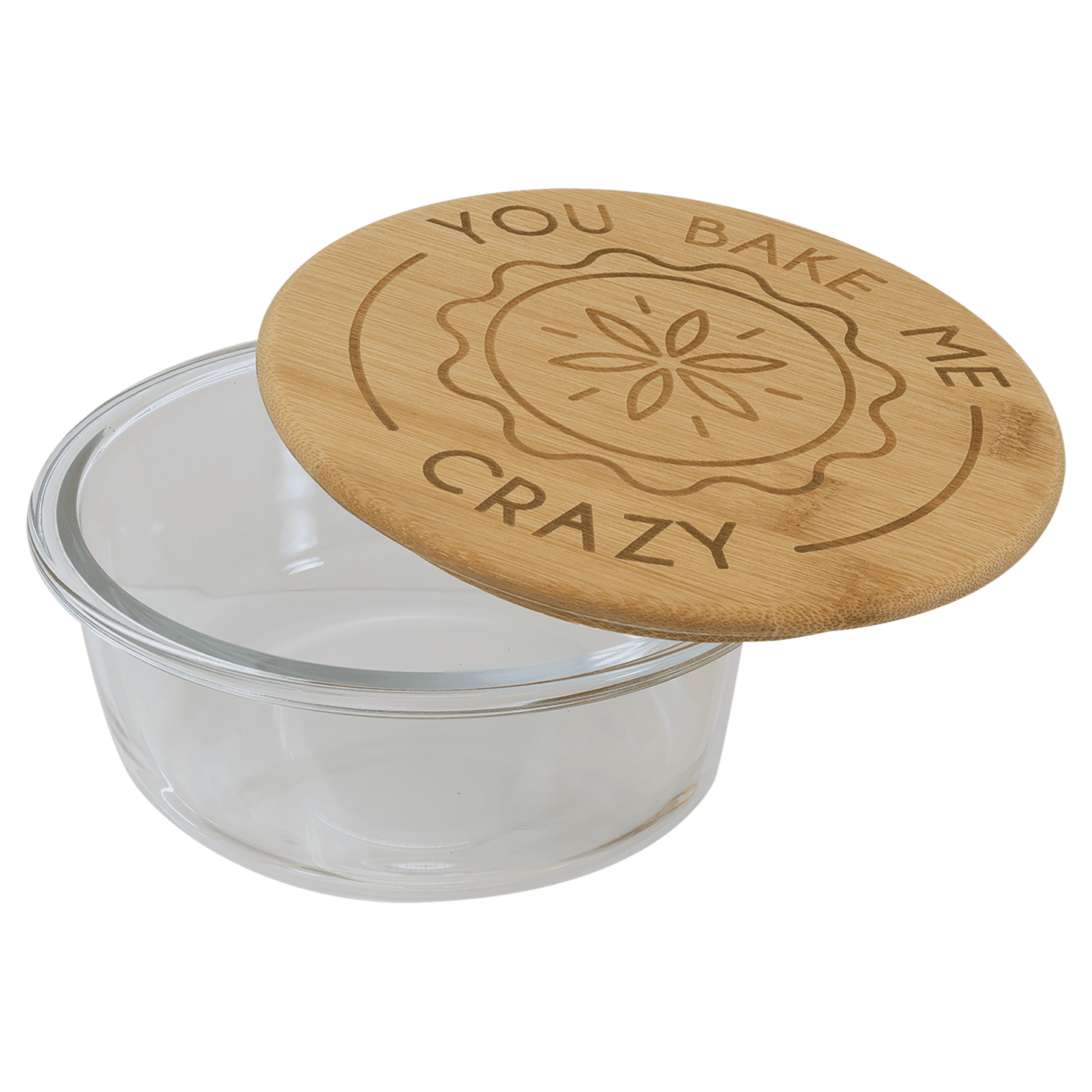 21 oz. Round Glass Container with Bamboo Lid