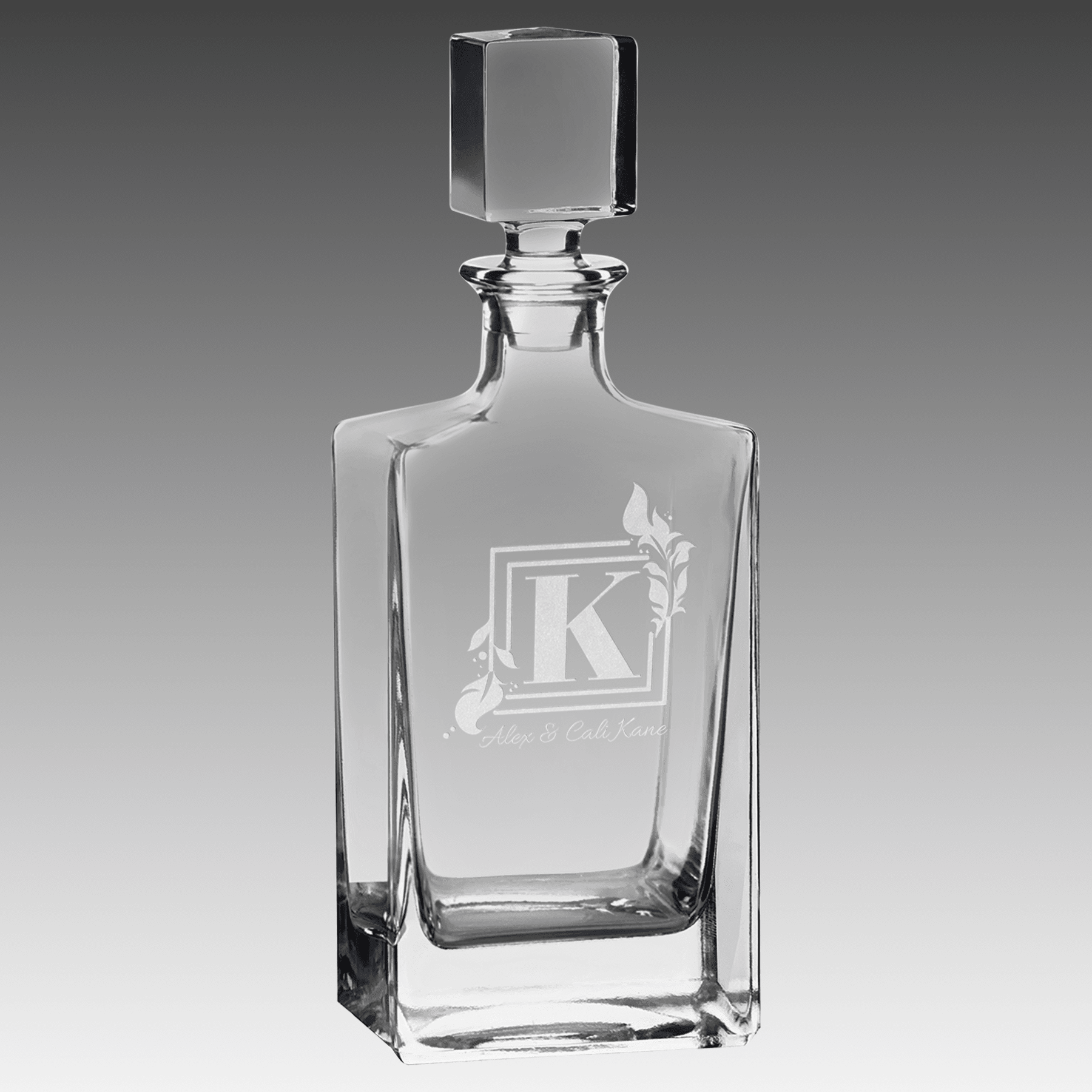 810ml Rectangle Glass Decanter w/Black Gift Box