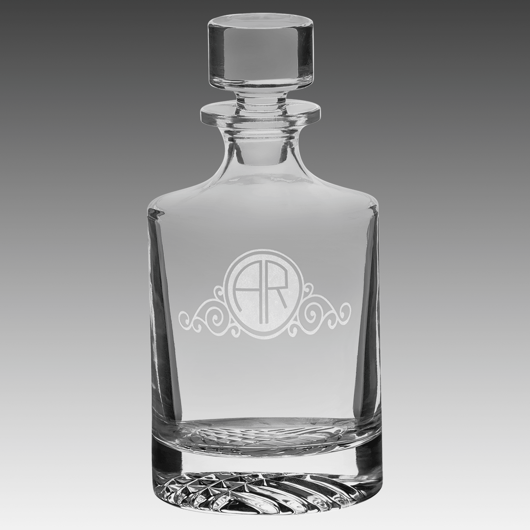 850ml Round Glass Decanter w/Black Gift Box