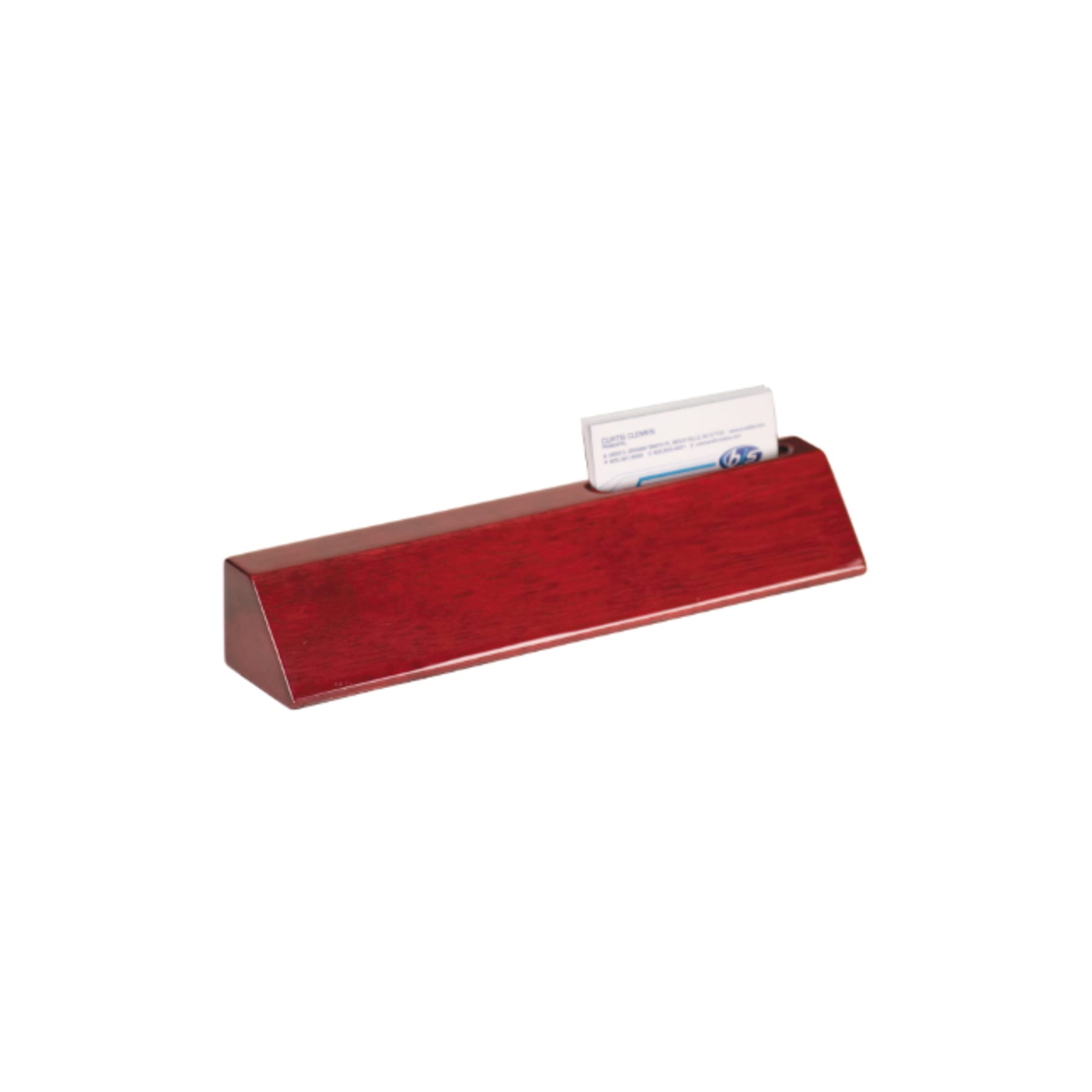 10.5" Rosewood Piano Finish Desk Wedge w/Card Holder