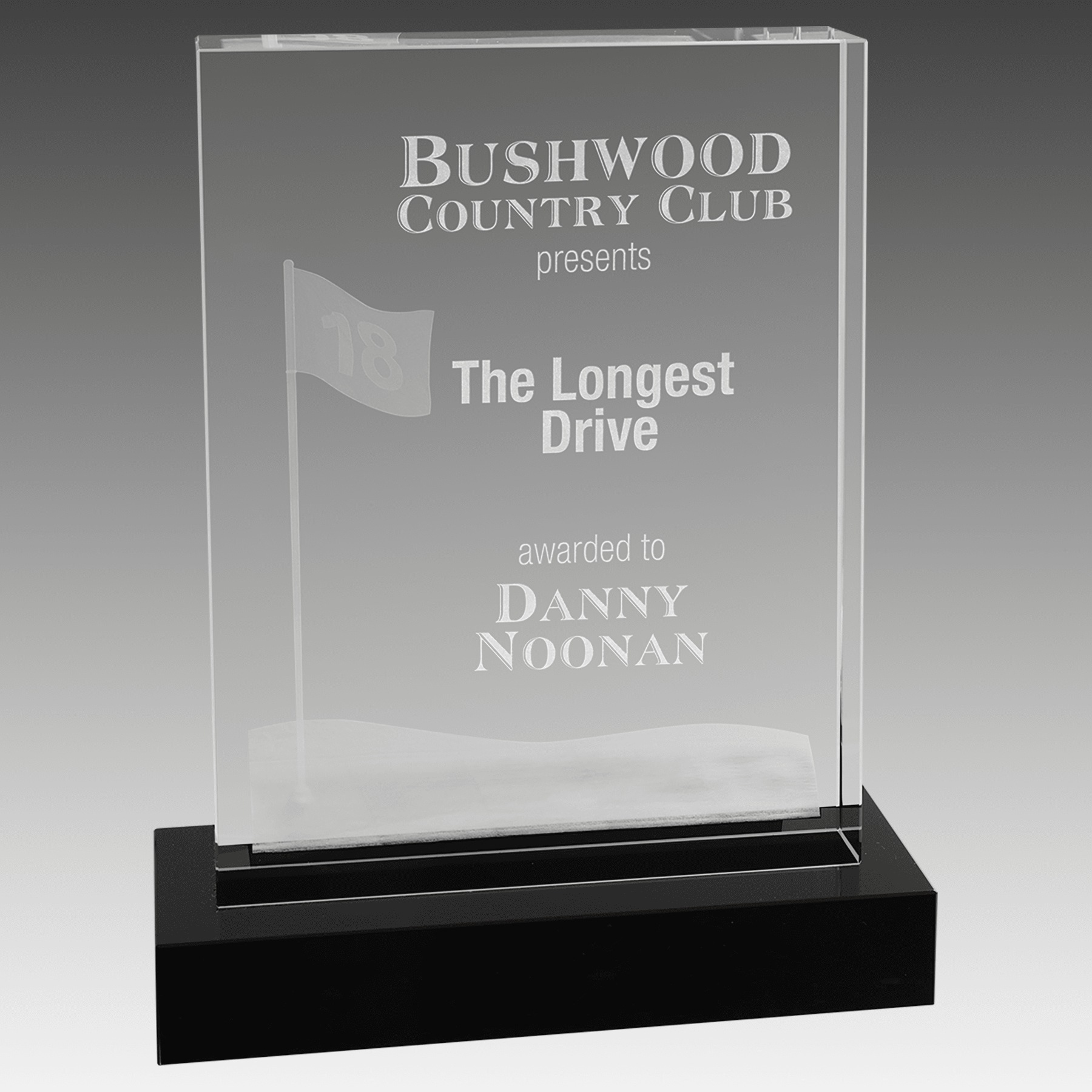 6.25" x 8" Crystal 3D Golf Flag/Green