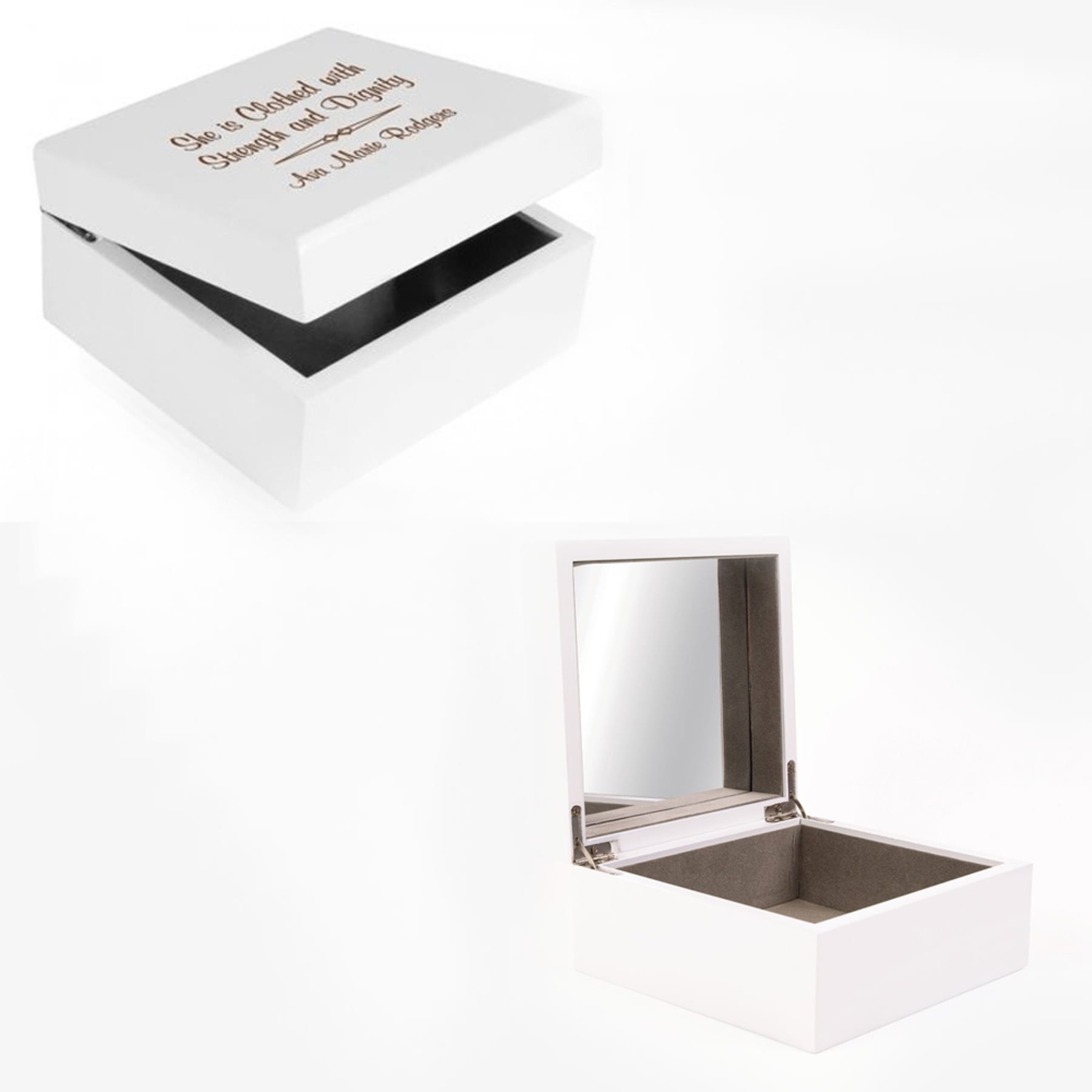 White Wood Jewelry Box