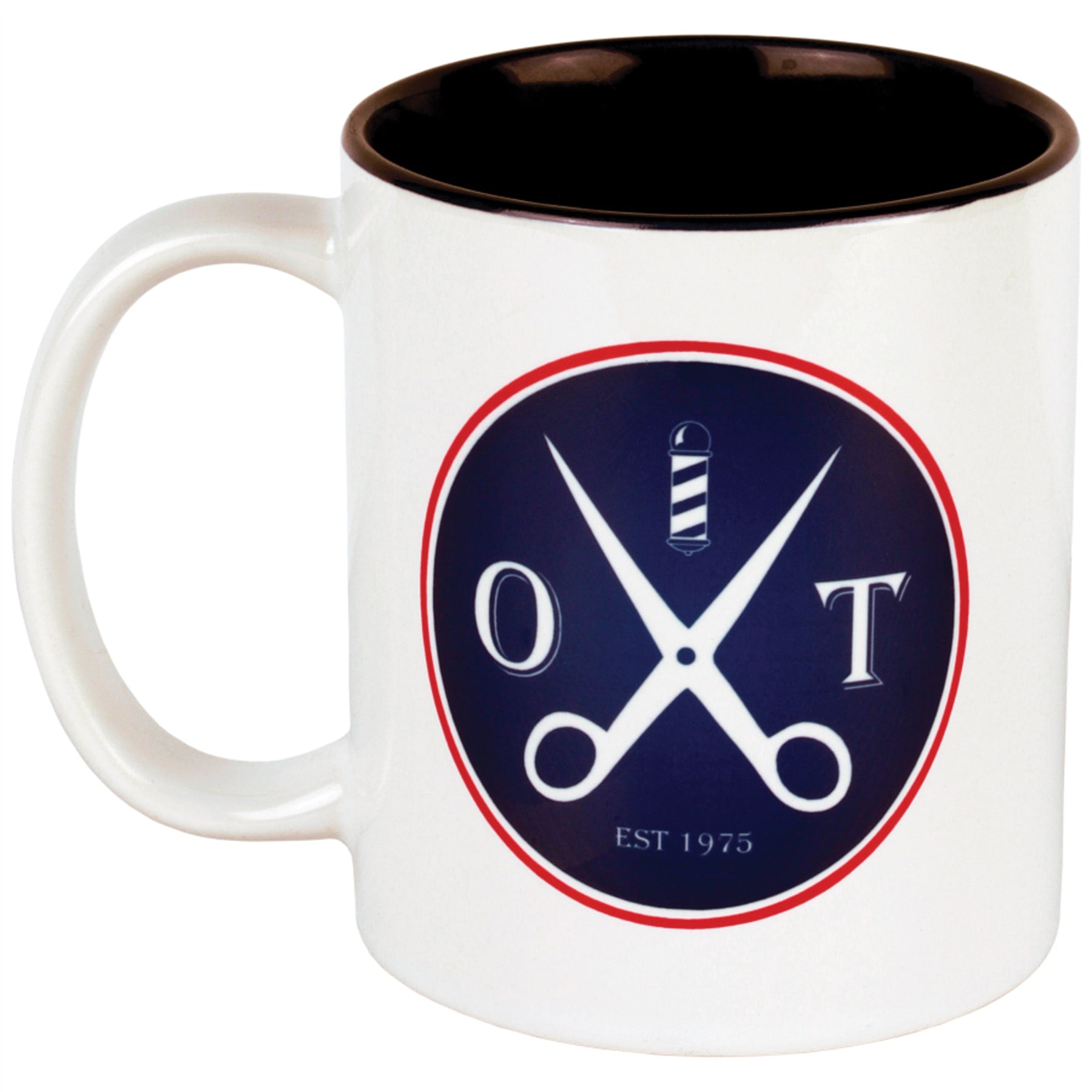 11 oz. White/Black Ceramic Mug