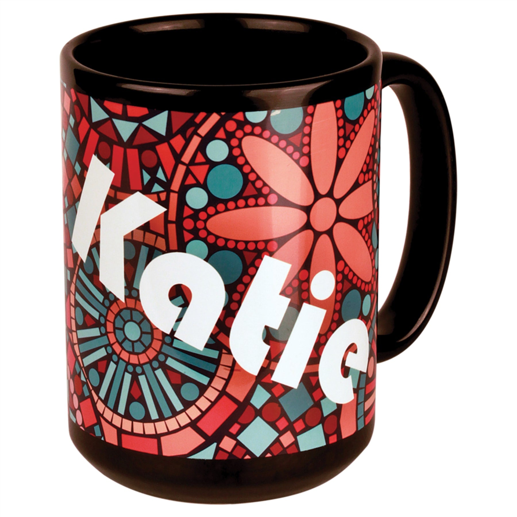 15 oz. Black/White Sublimatable Ceramic Banner Mug